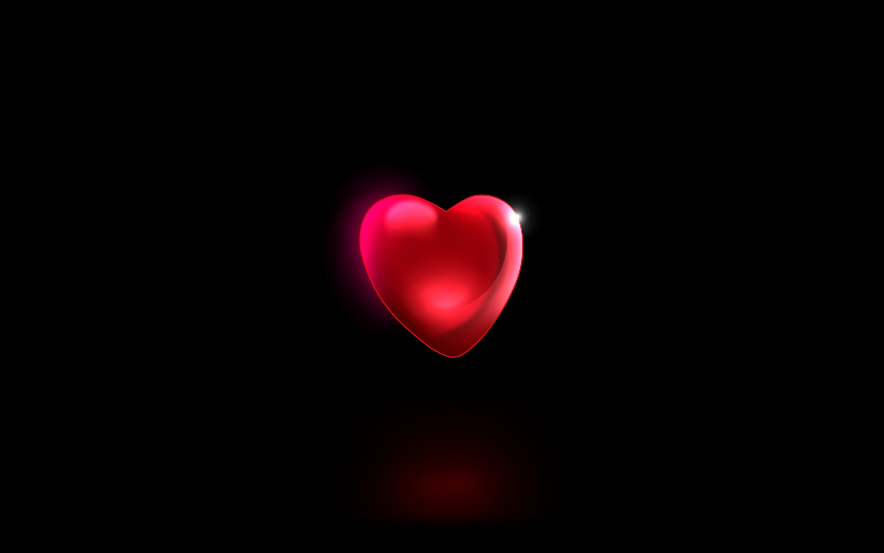 Minimal, red heart, 3D, 2880x1800 wallpaper