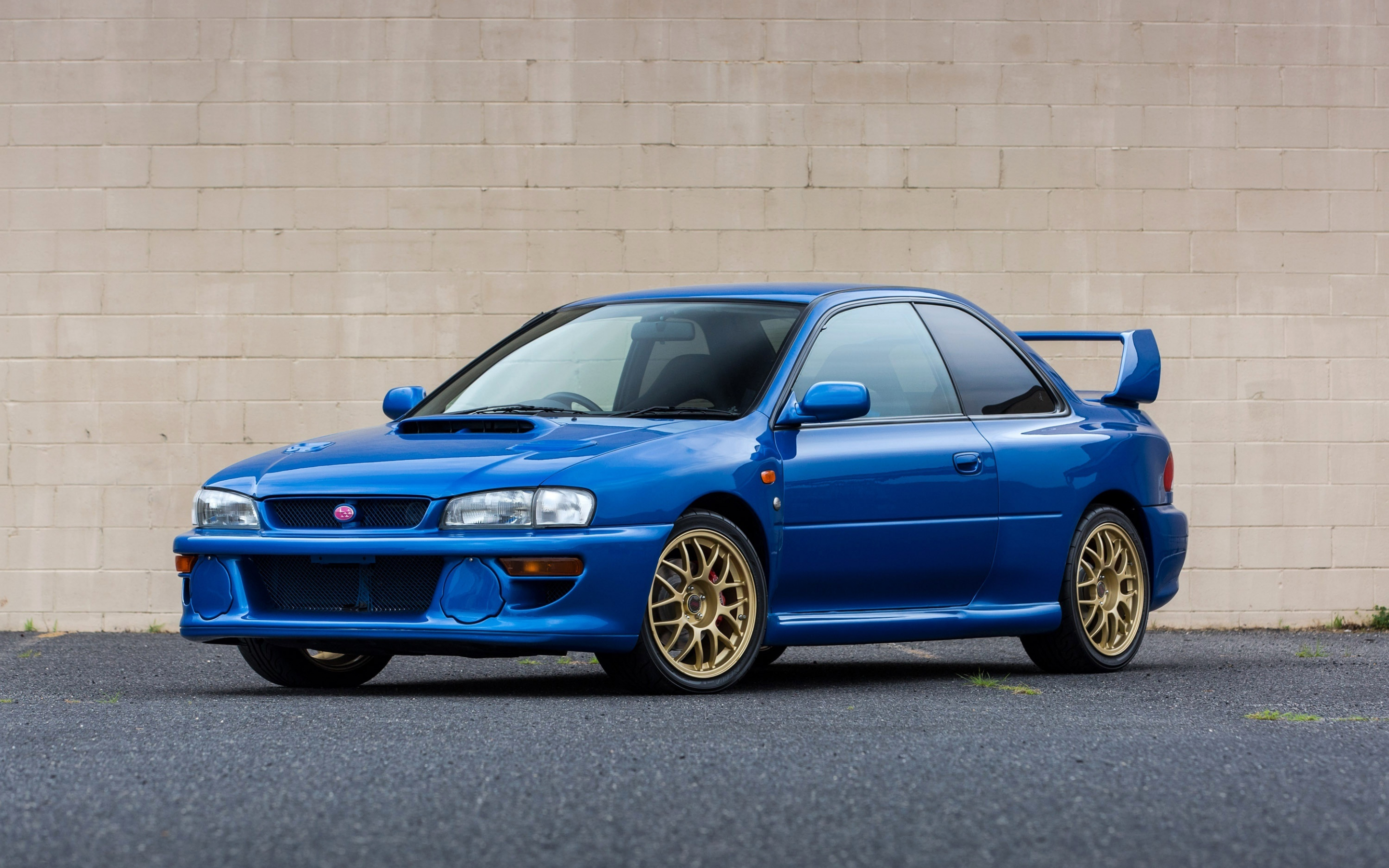 Classic car, Subaru Impreza, blue, 2880x1800 wallpaper
