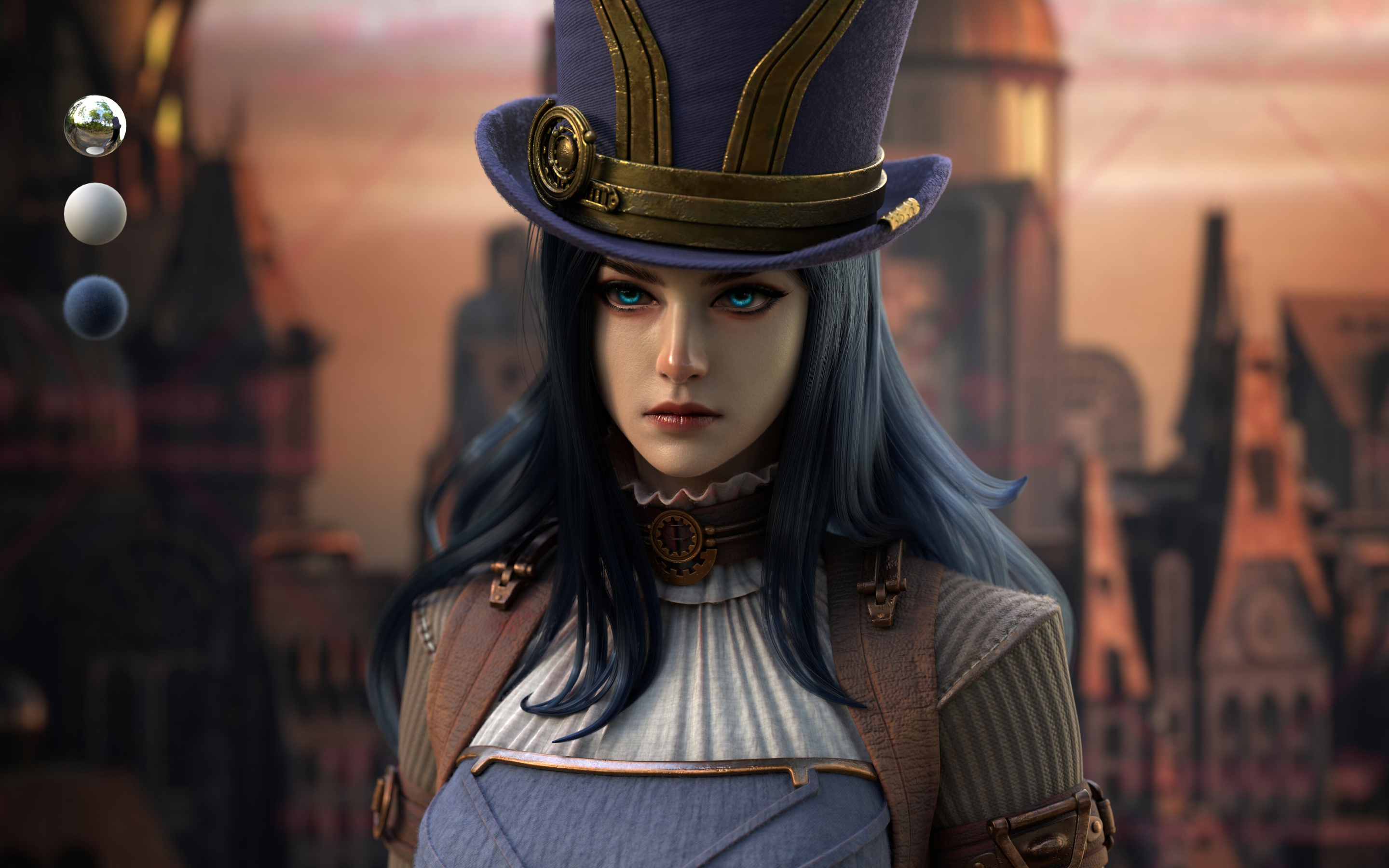 Beautiful Caitlyn in hat, LOL, online game's beautiful character, 2880x1800 wallpaper