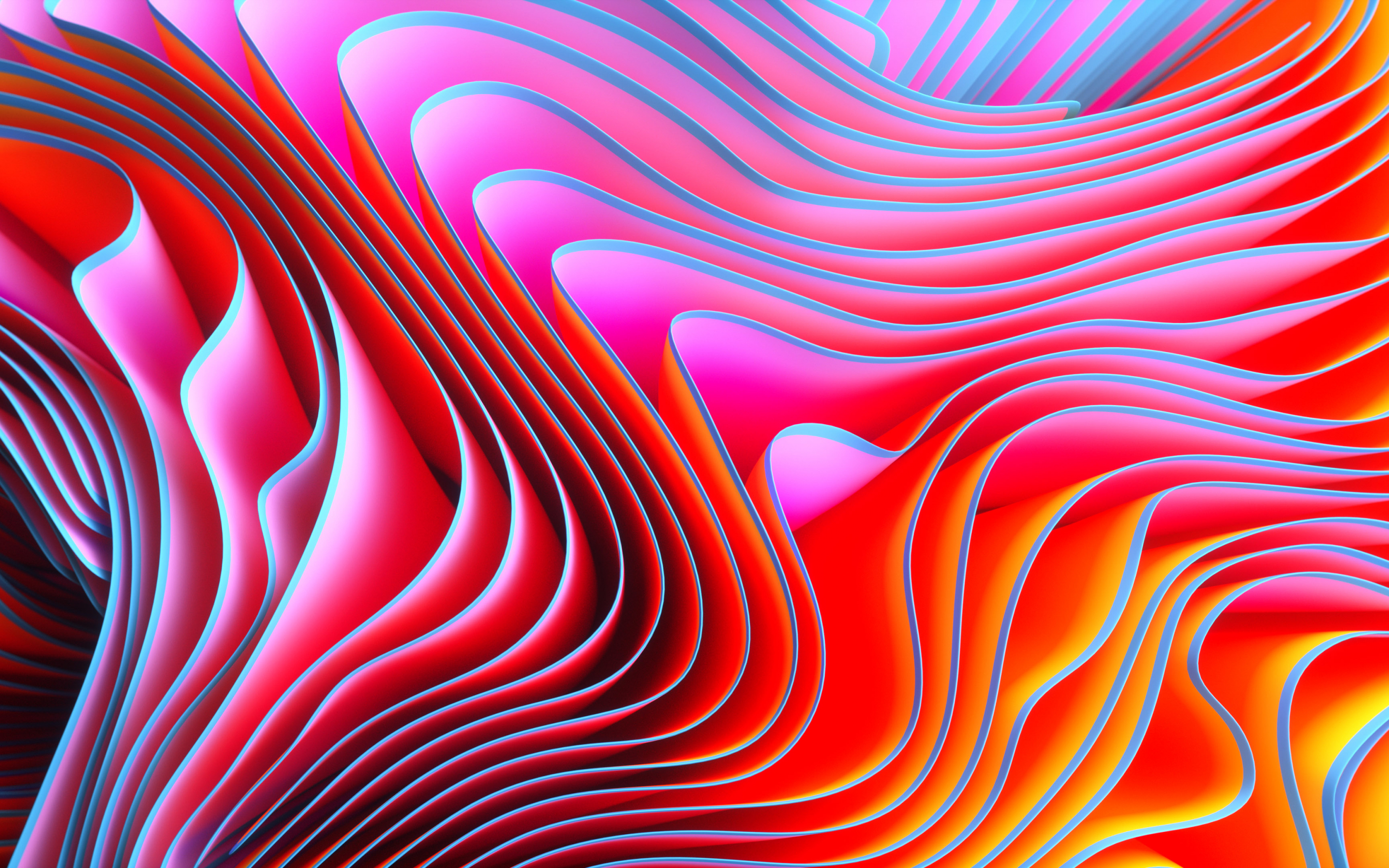 Pattern wavy, abstract, colorful texture, 2880x1800 wallpaper
