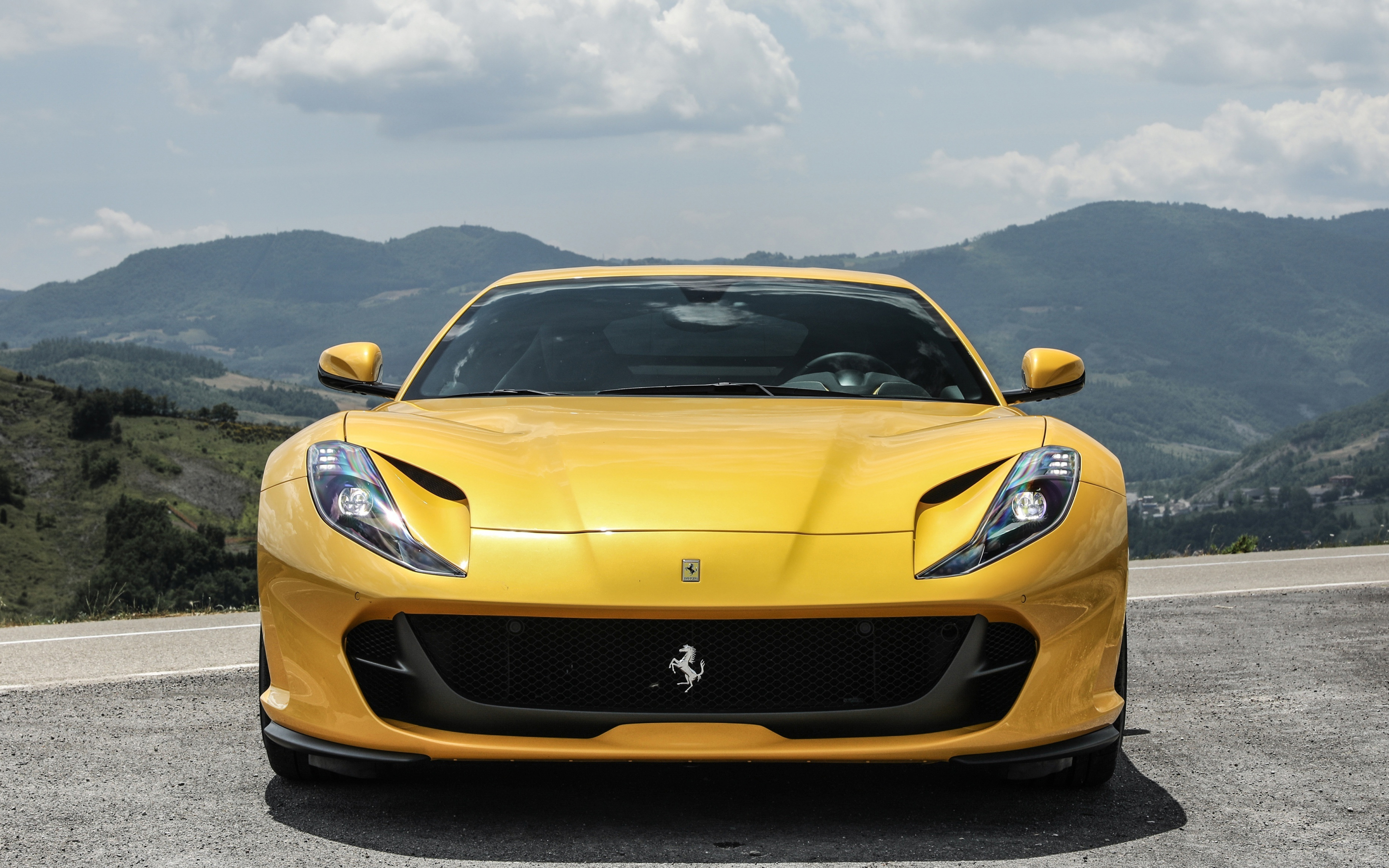 Yellow, sports car, Ferrari 812 superfast, 2880x1800 wallpaper