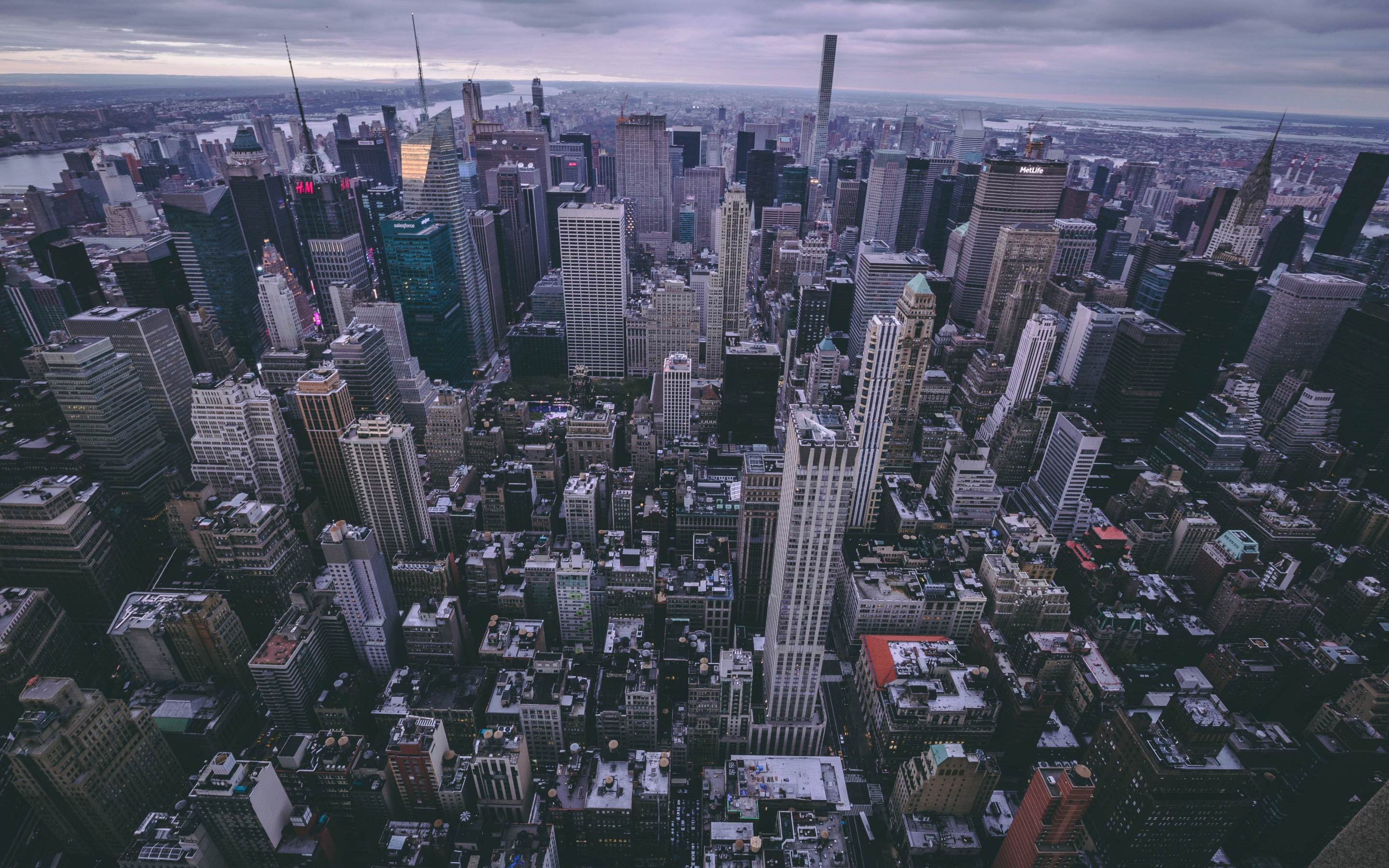 New york, city, buildings, aerial view, 2880x1800 wallpaper