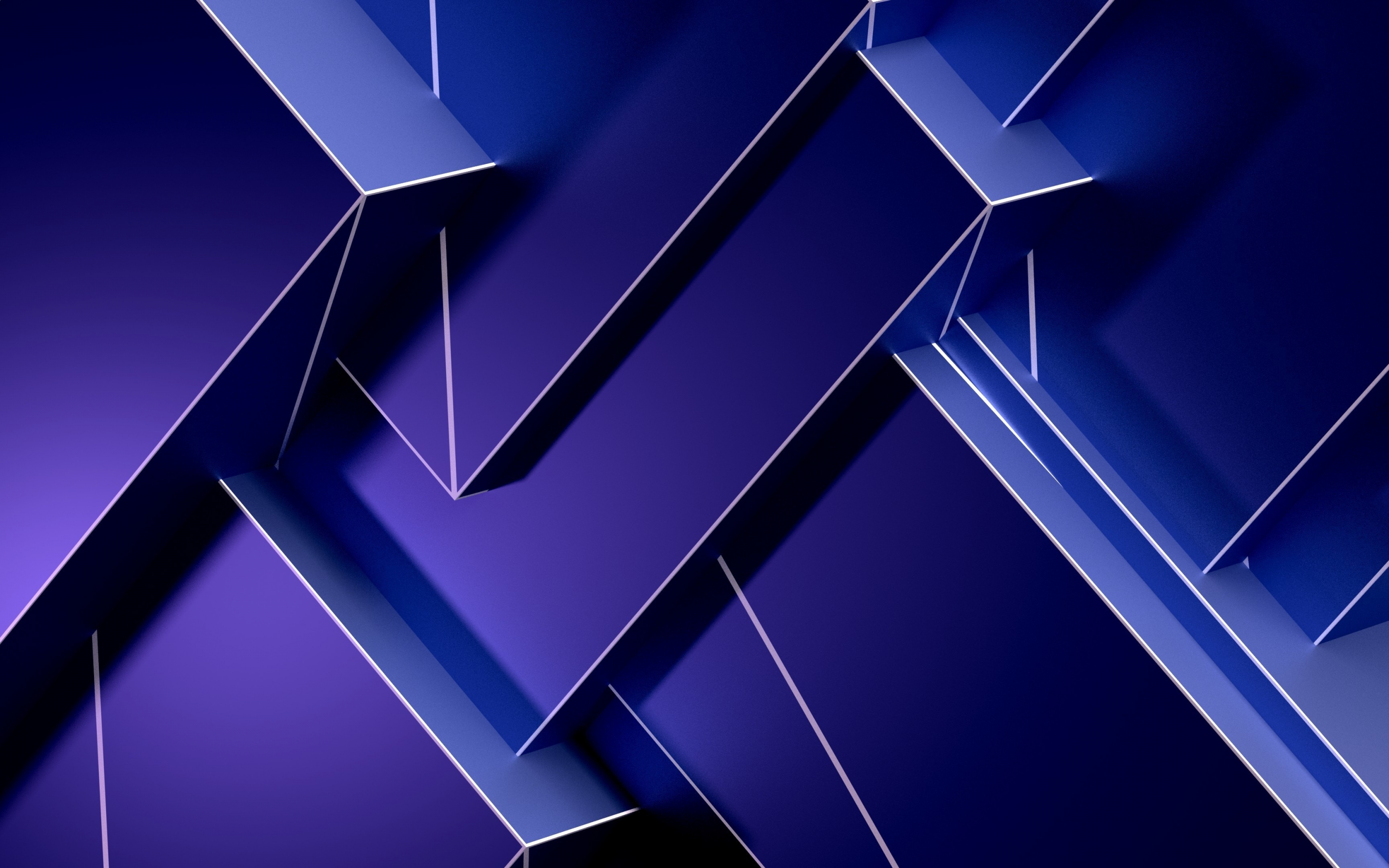Pattern, white lines, blue background, geometry, abstract, 2880x1800 wallpaper