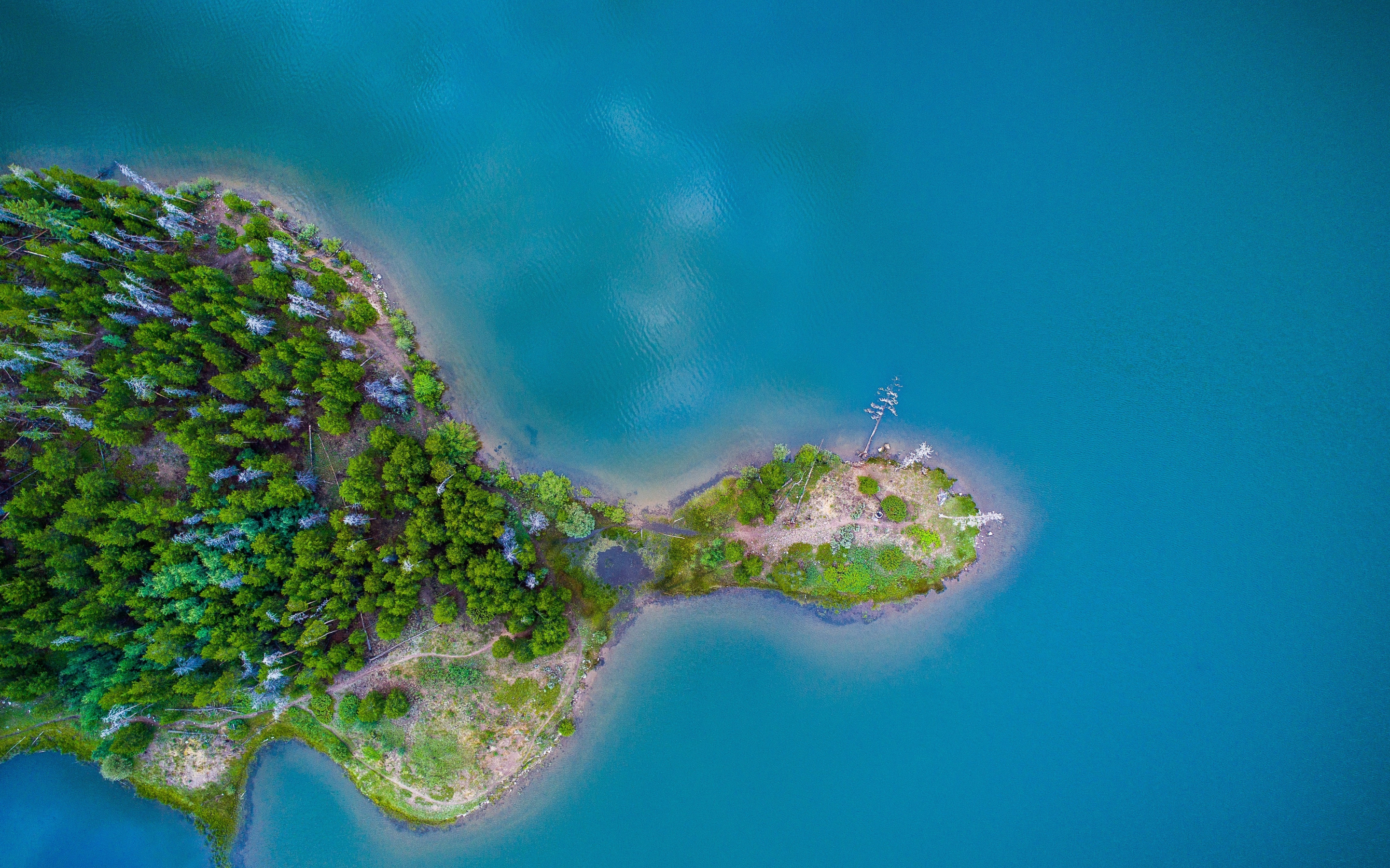 Island, aerial view, nature, sea, 2880x1800 wallpaper
