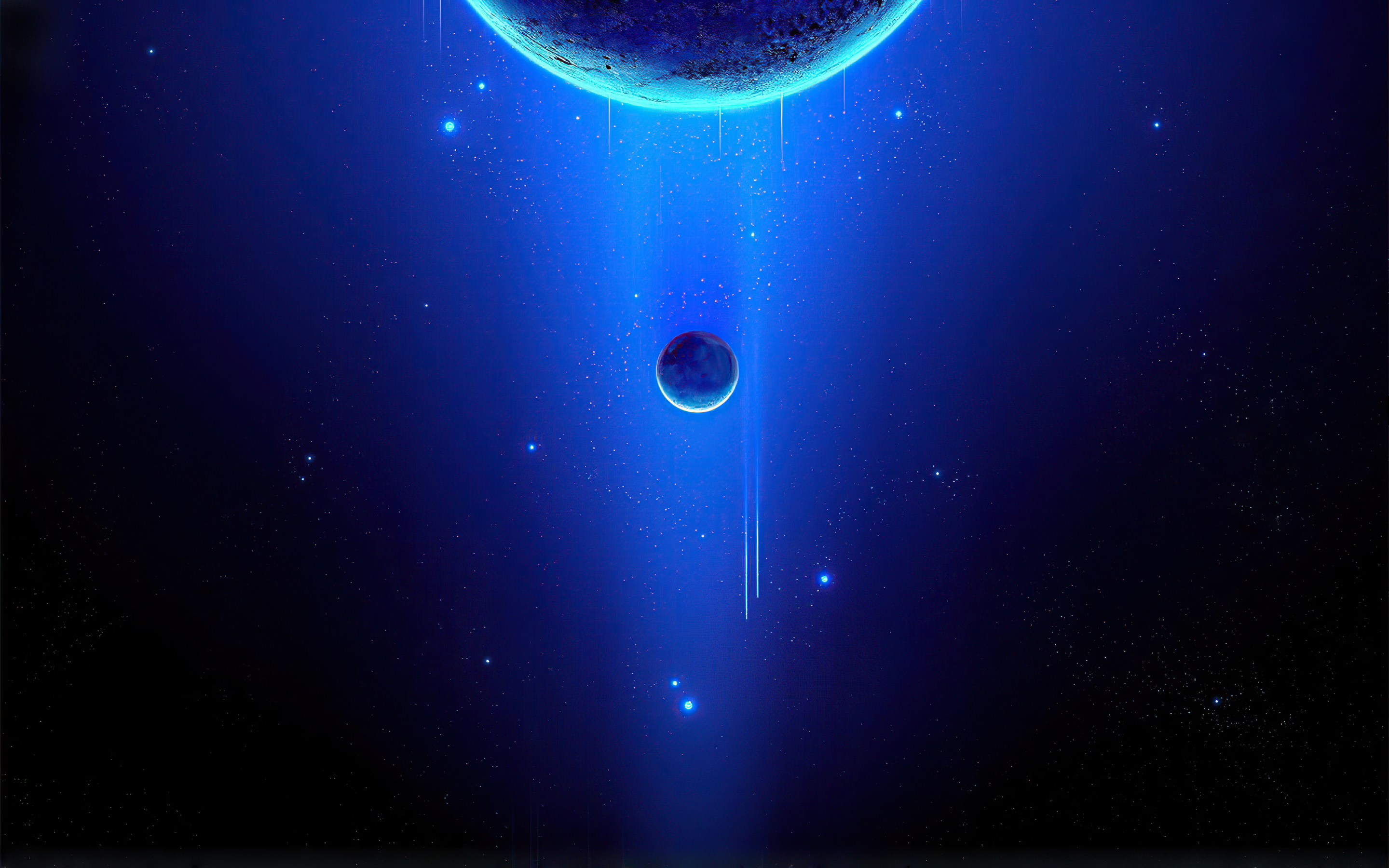 Nebula, space, planet, blue, art, 2880x1800 wallpaper