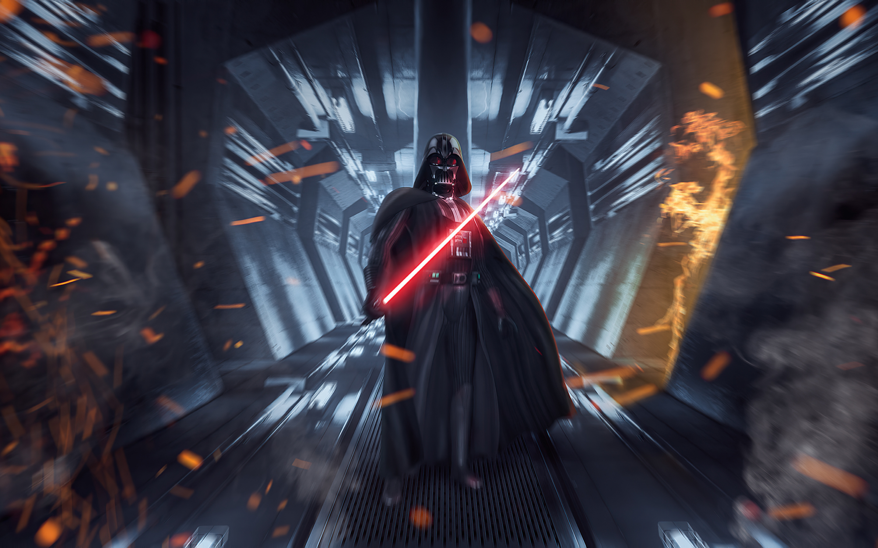 Darth Vader, Star Wars: Dark Forces, video game, art, 2880x1800 wallpaper