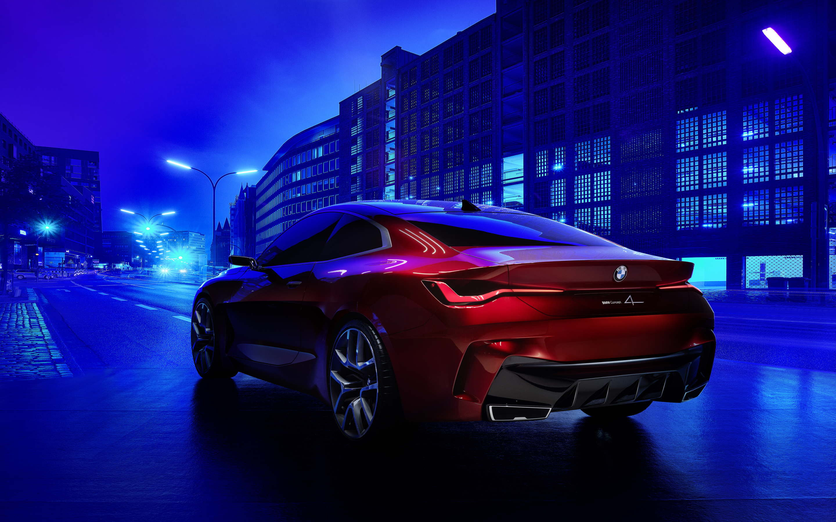 Stunning car, BMW Concept 4, rear-view, 2880x1800 wallpaper