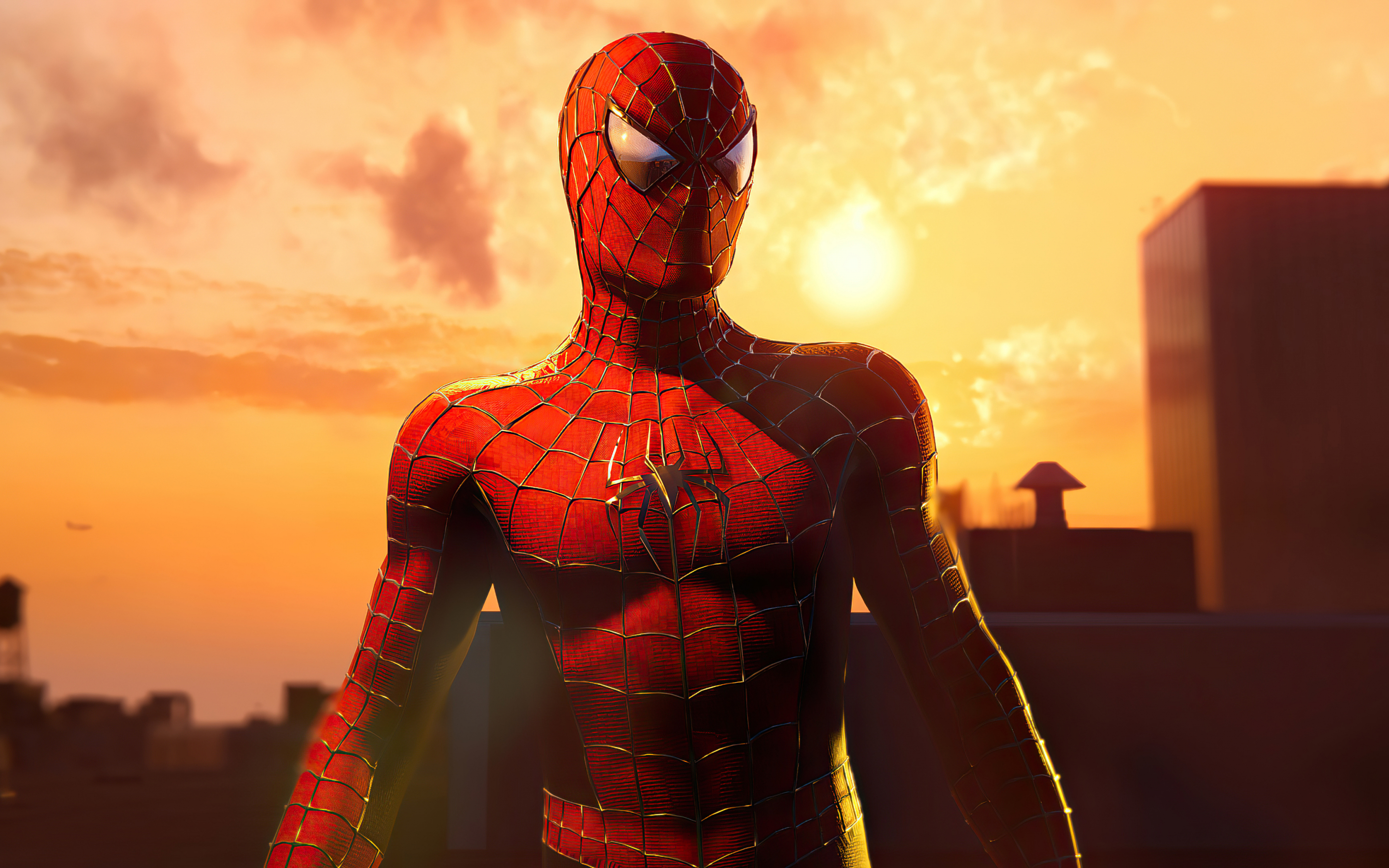 Red suit, spider-man, marvel's hero, 2023, 2880x1800 wallpaper