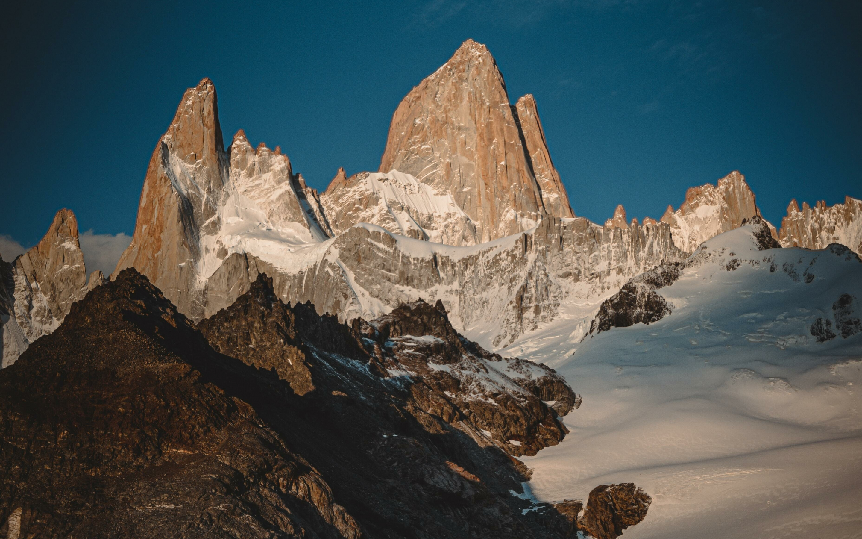 Nature, mountains, glacier, Fitz Roy, Argentina, 2880x1800 wallpaper