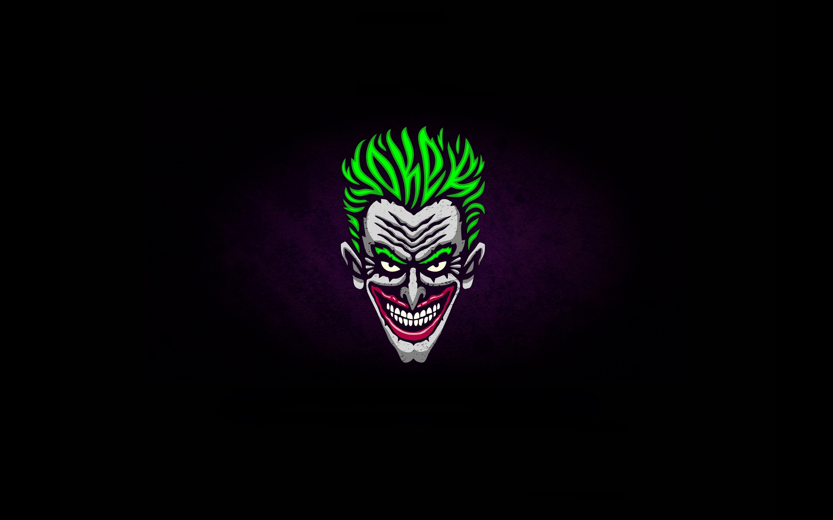 Joker, face, green hair, minimal, 2880x1800 wallpaper