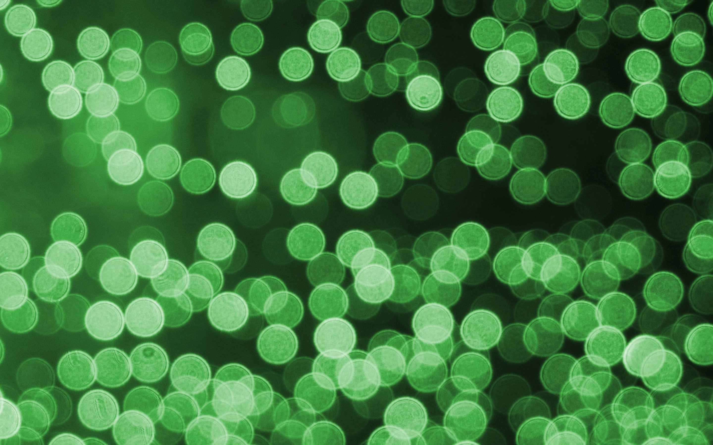 Green circles, lights, bokeh, 2880x1800 wallpaper