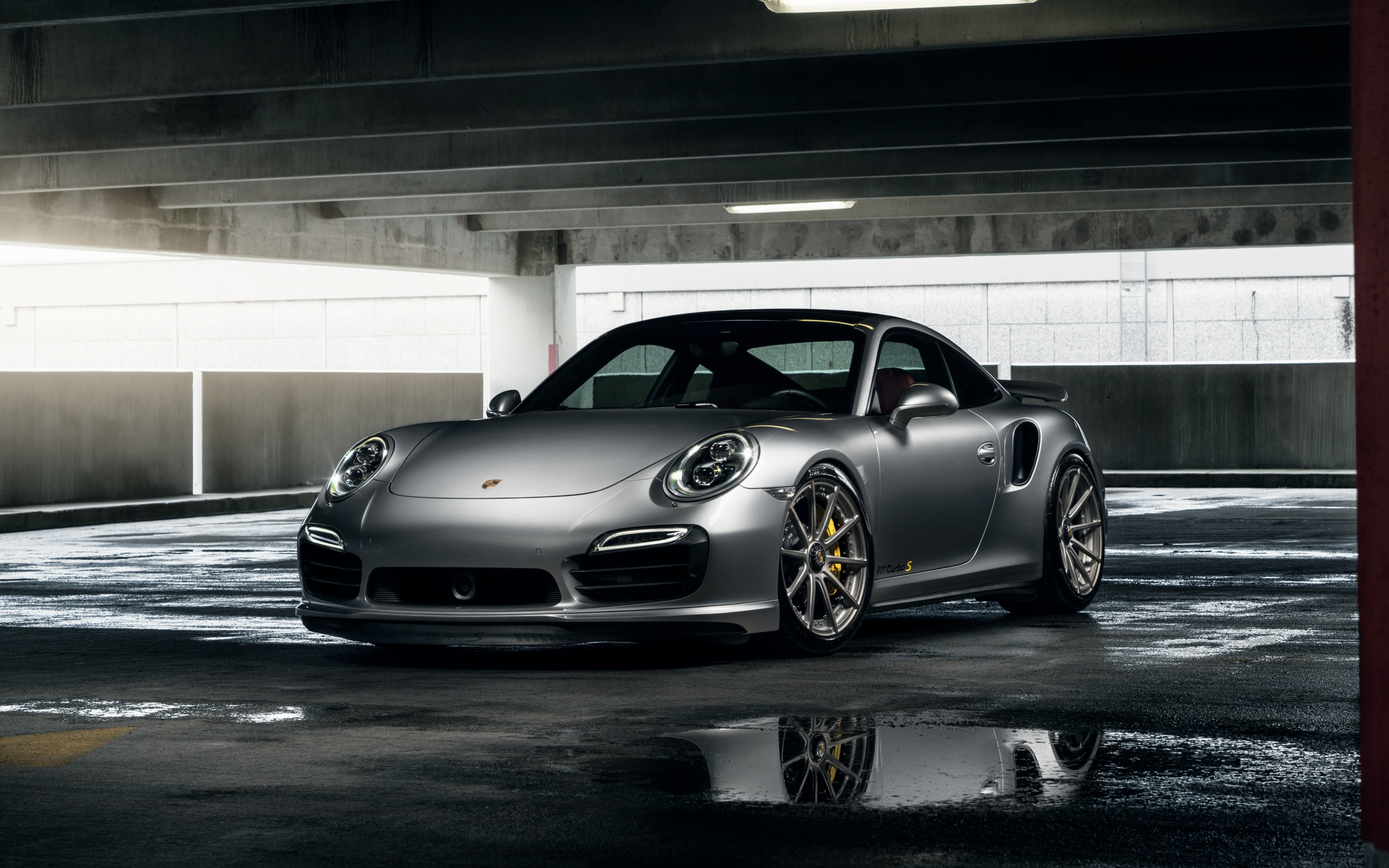 Porsche 911 Turbo, gray, sports car, 2880x1800 wallpaper