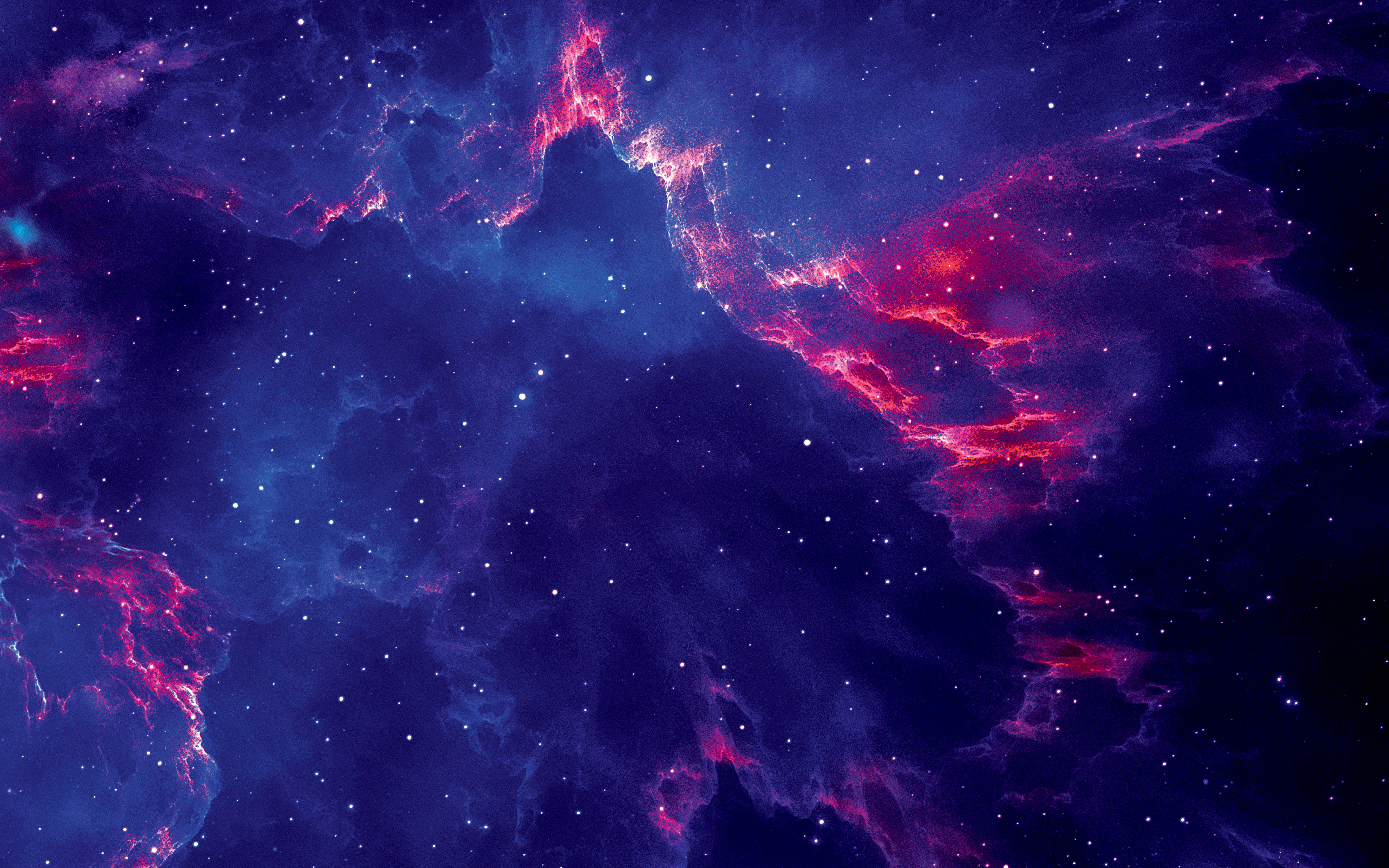 Starry and cloudy, cosmos, galaxy, clouds, 2880x1800 wallpaper