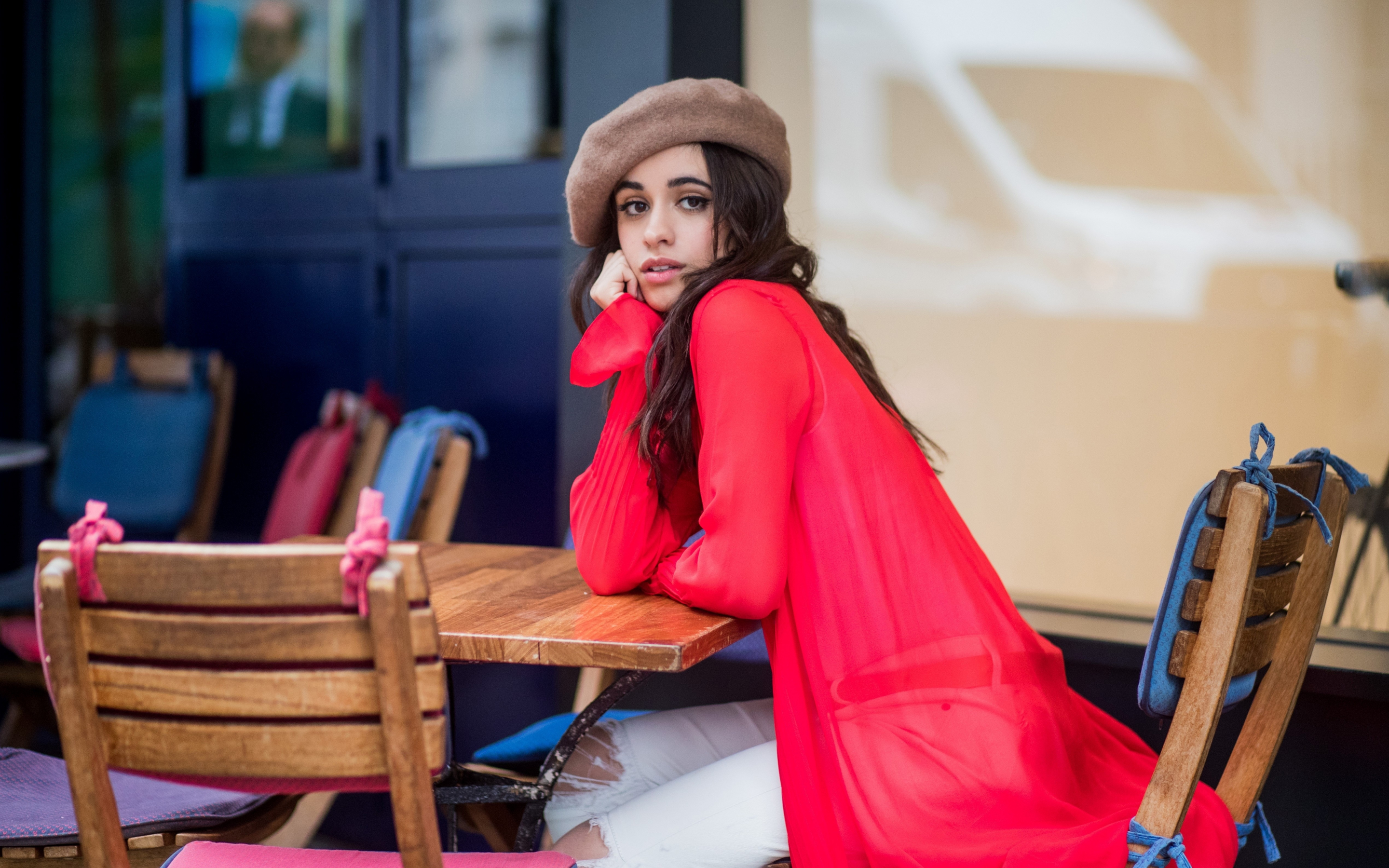 Camila Cabello, red dress, 2018, photoshoot, 2880x1800 wallpaper