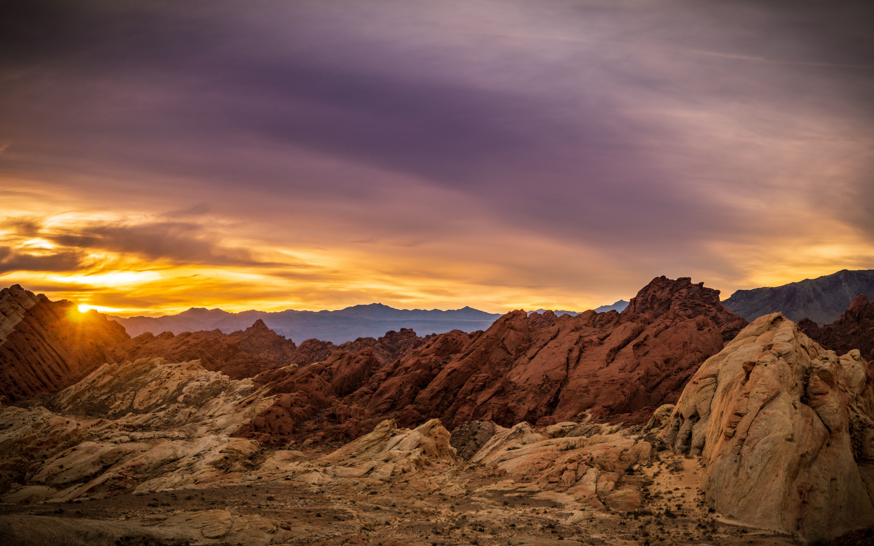 Rocky mountains, nature, sunset, 2880x1800 wallpaper