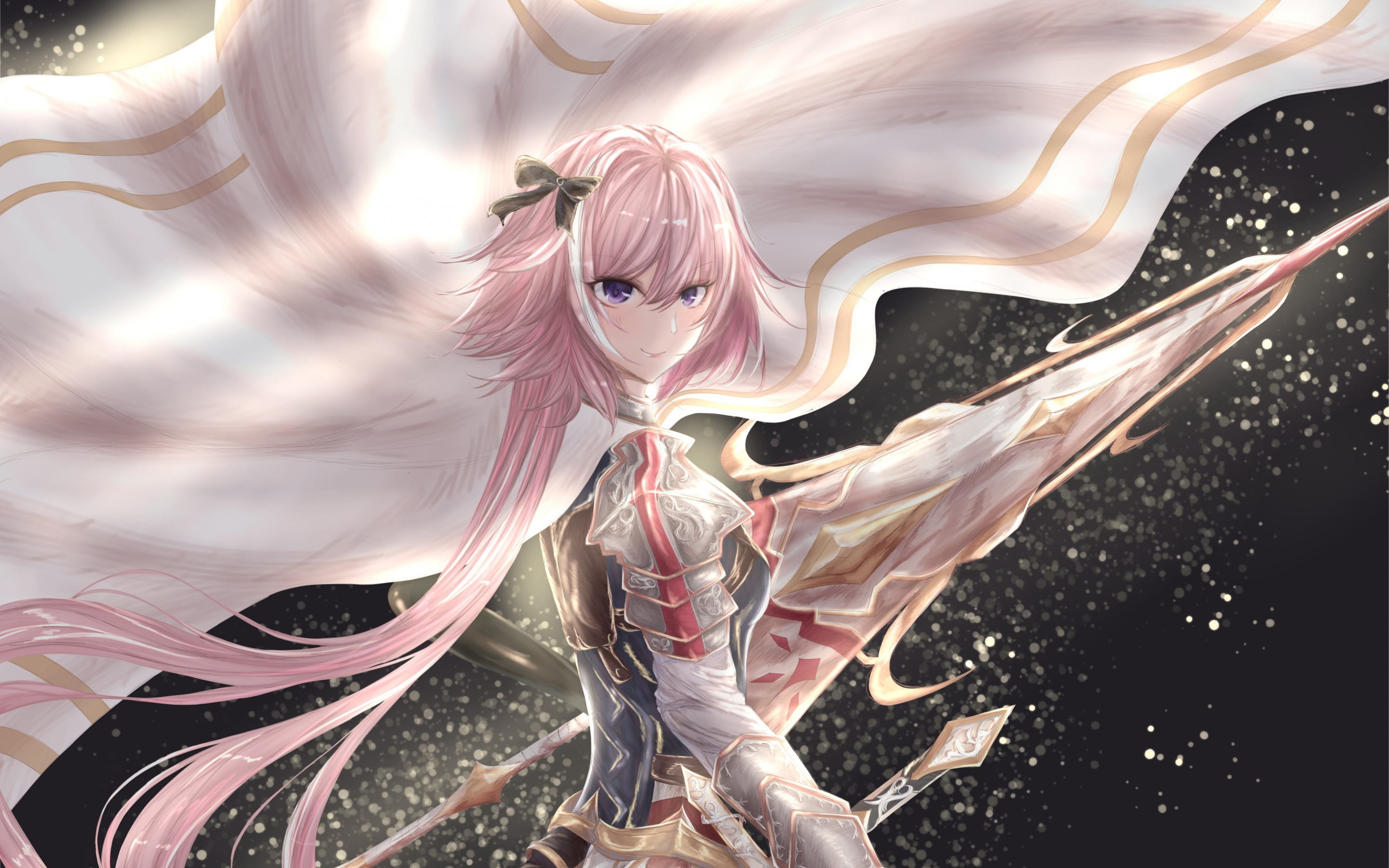Warrior, pink hair, Fate/Grand Order, Astolfo, art, 2880x1800 wallpaper