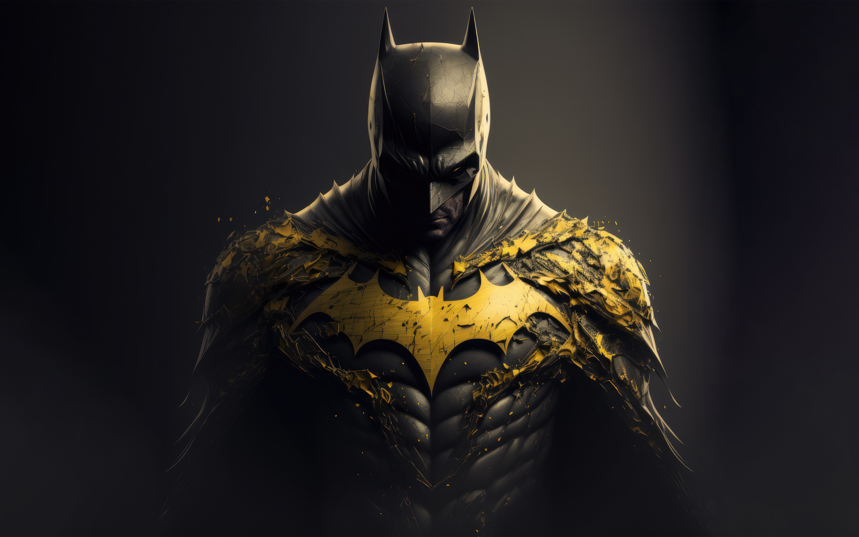 Batman, the golden suit, fan art, 2880x1800 wallpaper