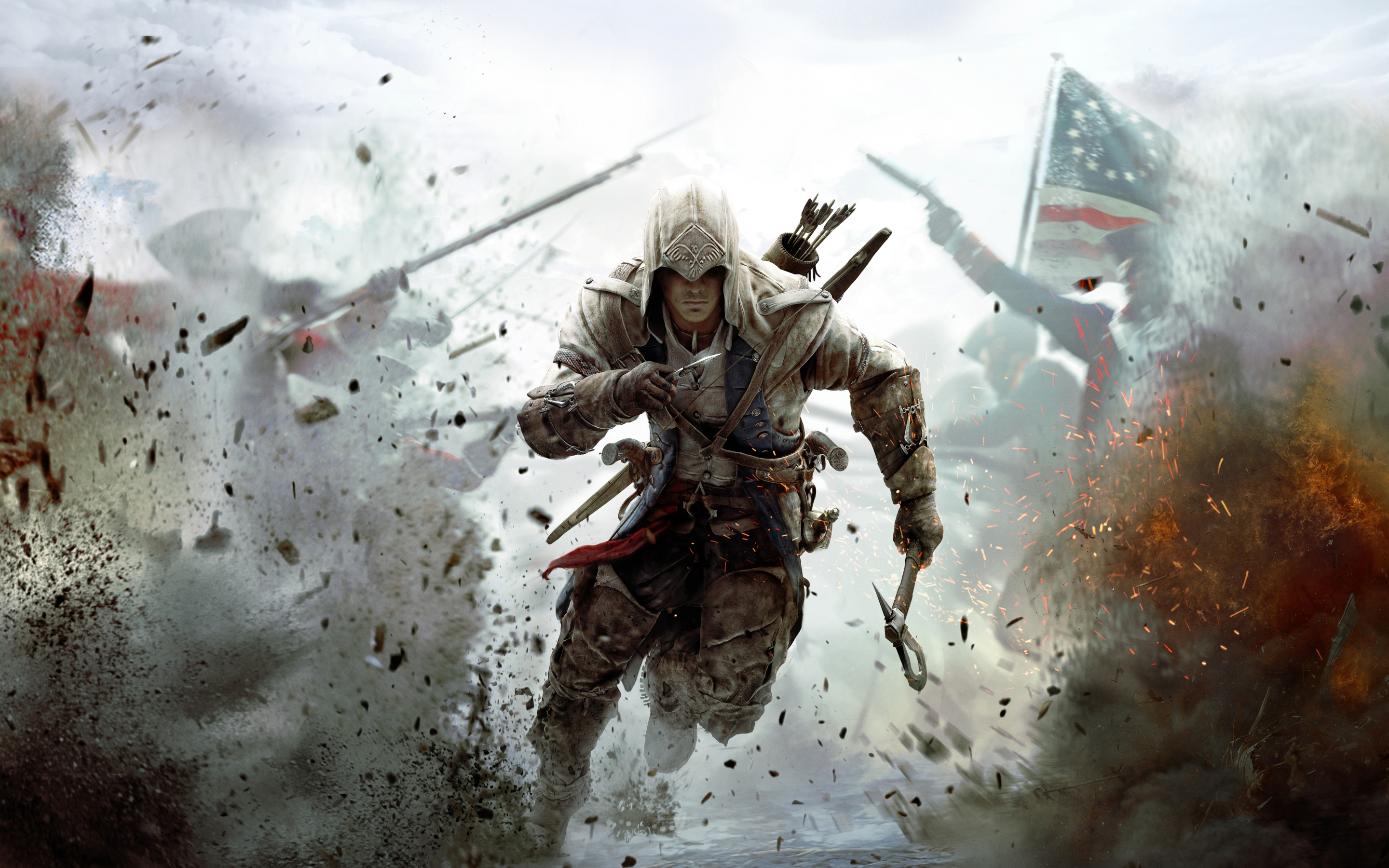 Assassin's Creed 3, game, Assassin run, 2880x1800 wallpaper