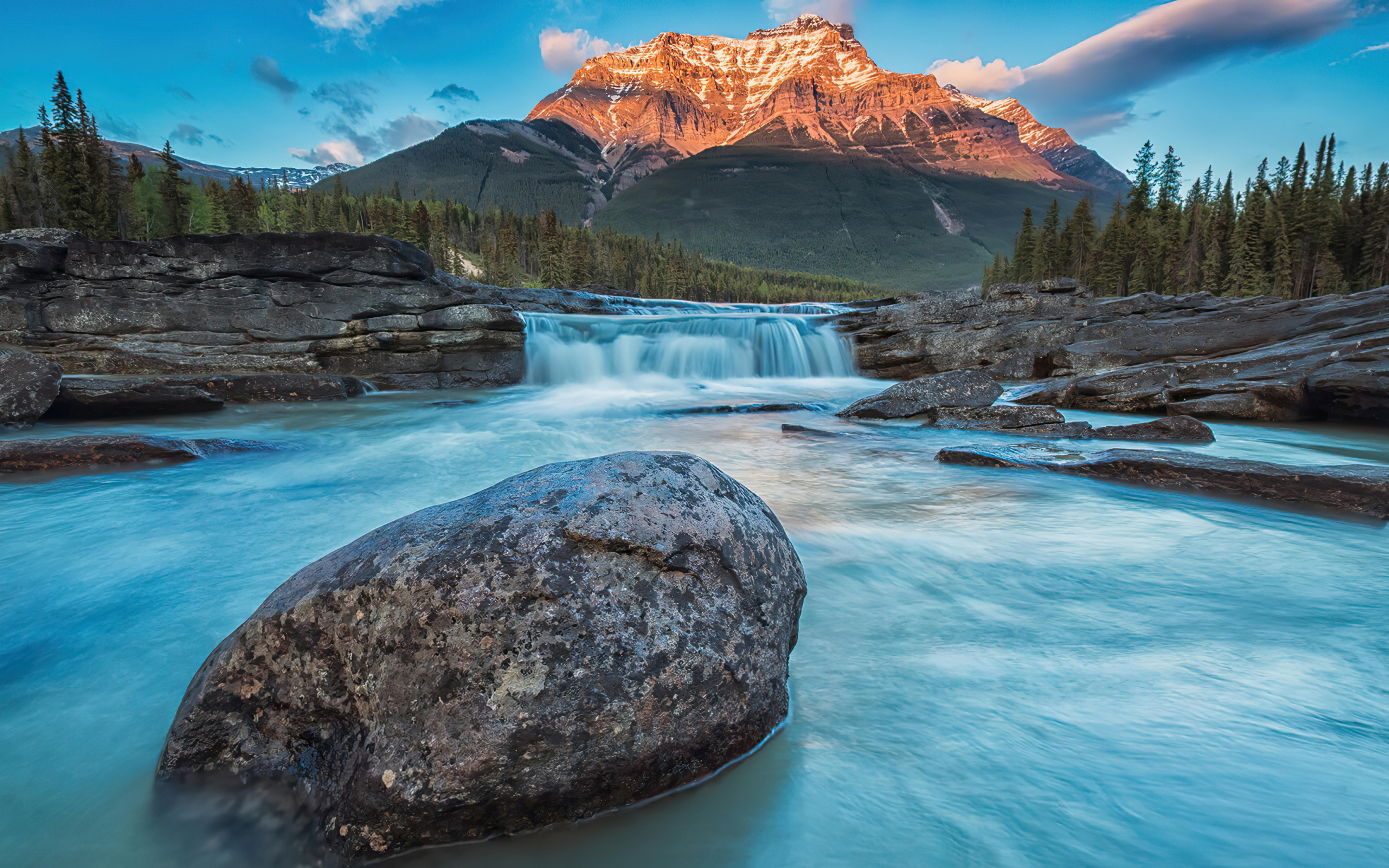 Mount fryatt, Athabasca Falls, nature, golden summit, 2880x1800 wallpaper