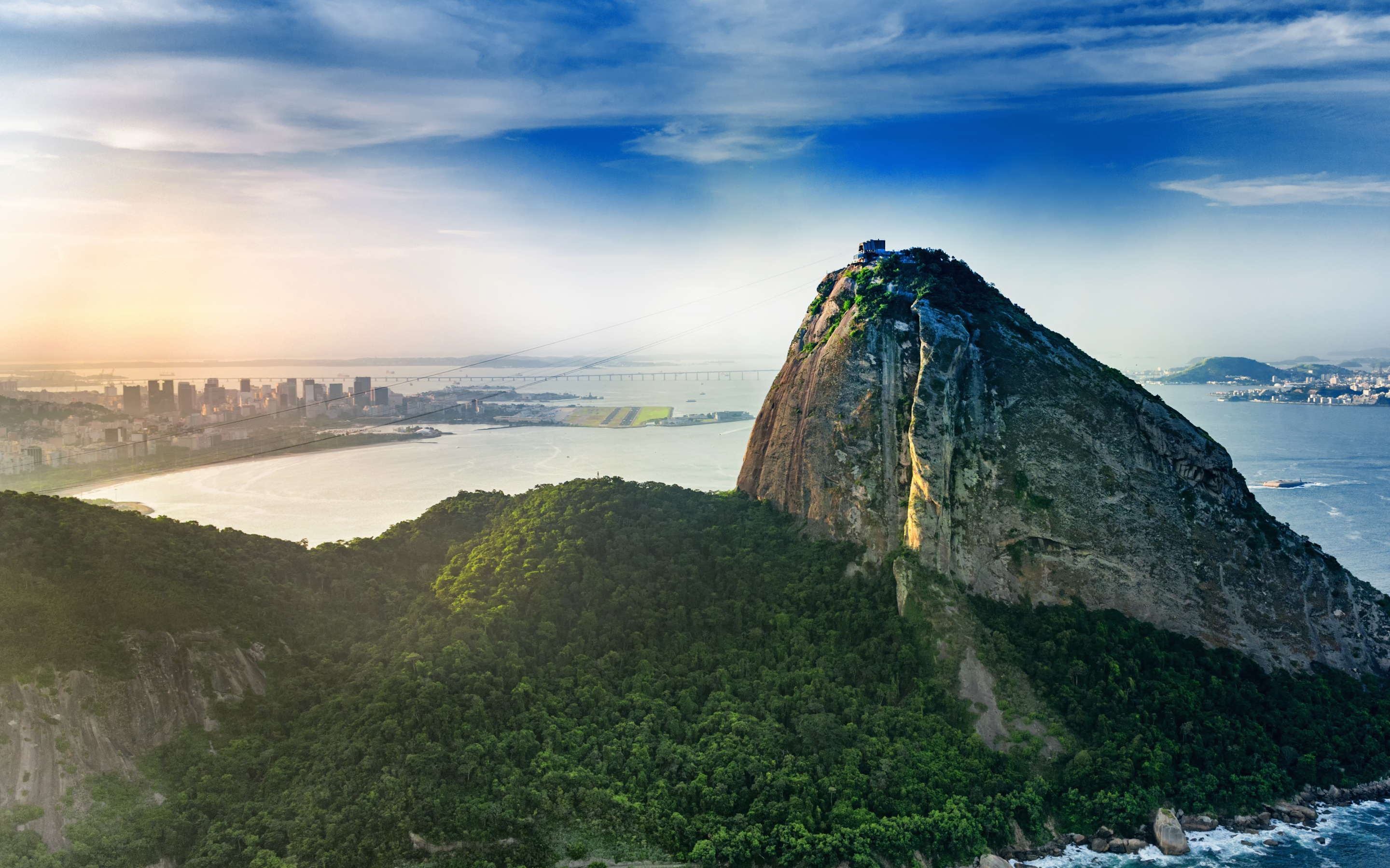 Rio de Janeiro, city, mountains, coast, aerial view, 2880x1800 wallpaper