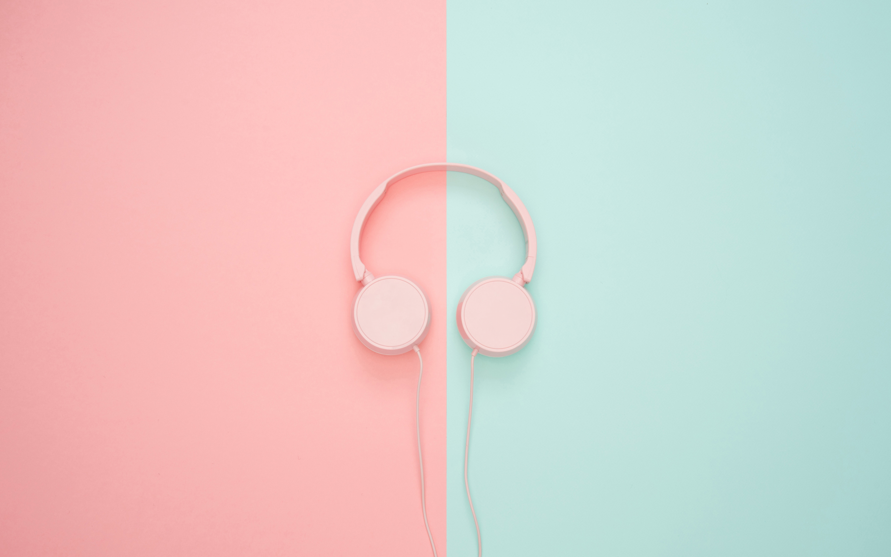 Headphones, music, minimal, 2880x1800 wallpaper