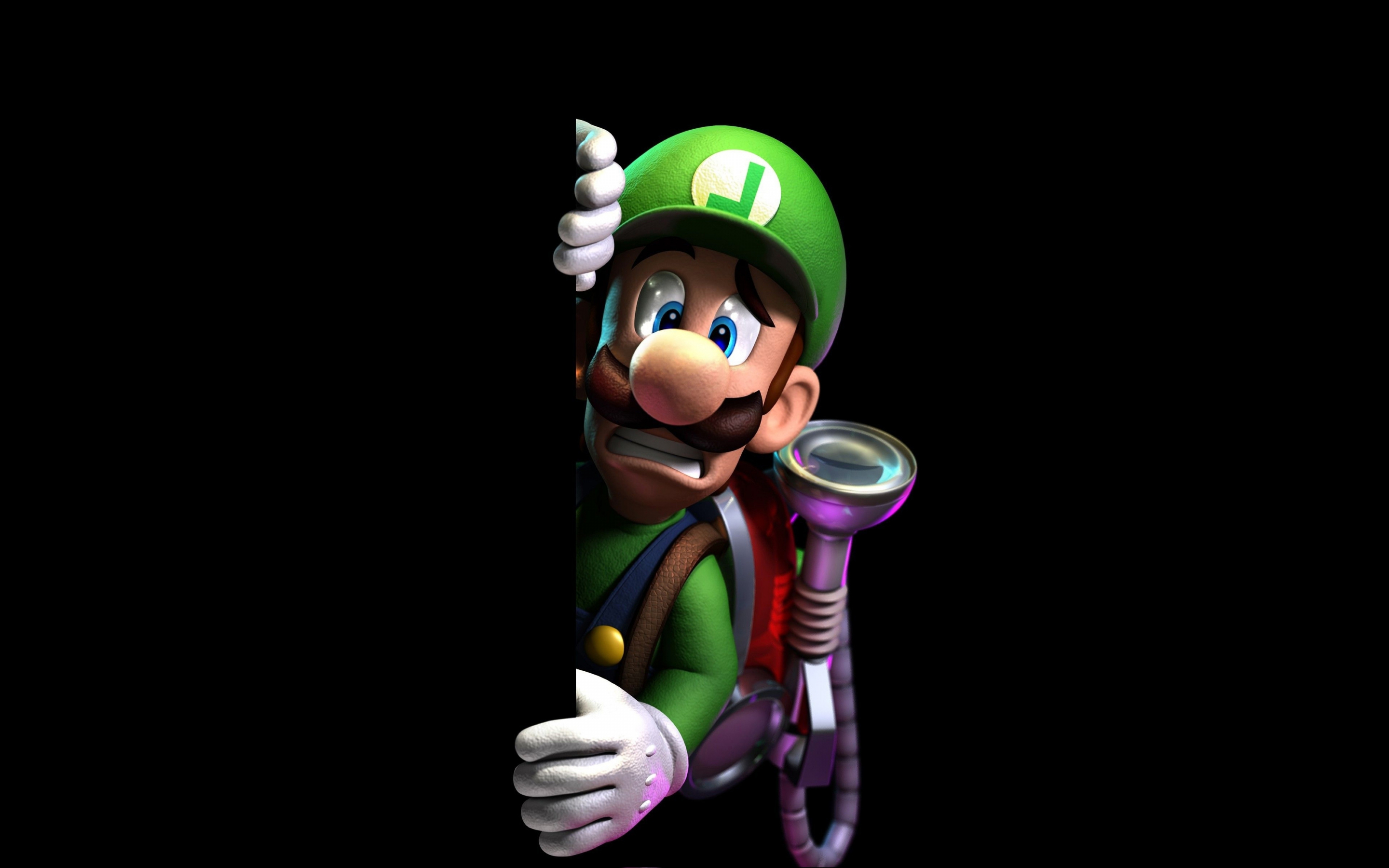 Scared Mario Luigi, fan art, video game, 2880x1800 wallpaper