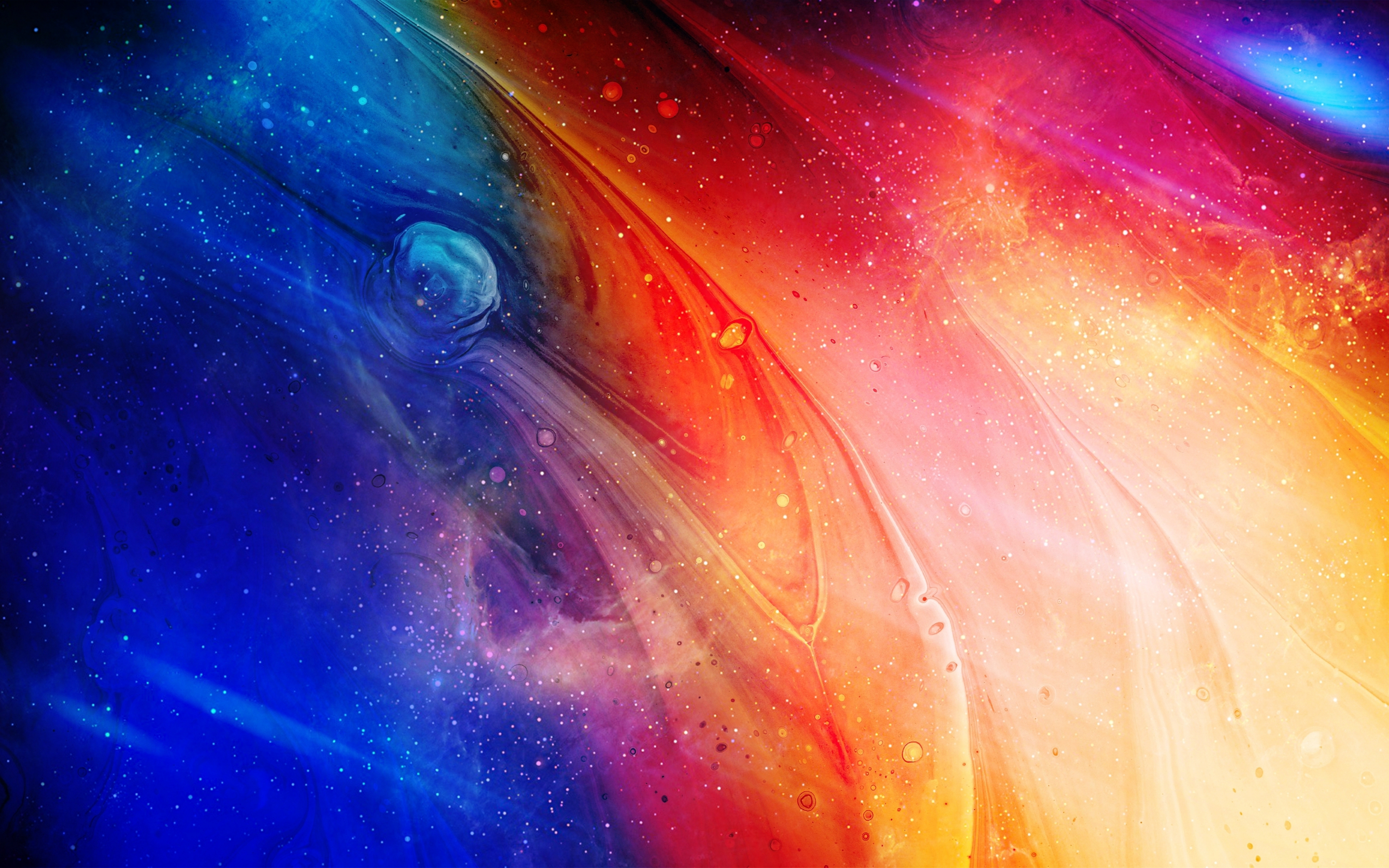 Texture, liquid surface, abstract, multicolored, 2880x1800 wallpaper
