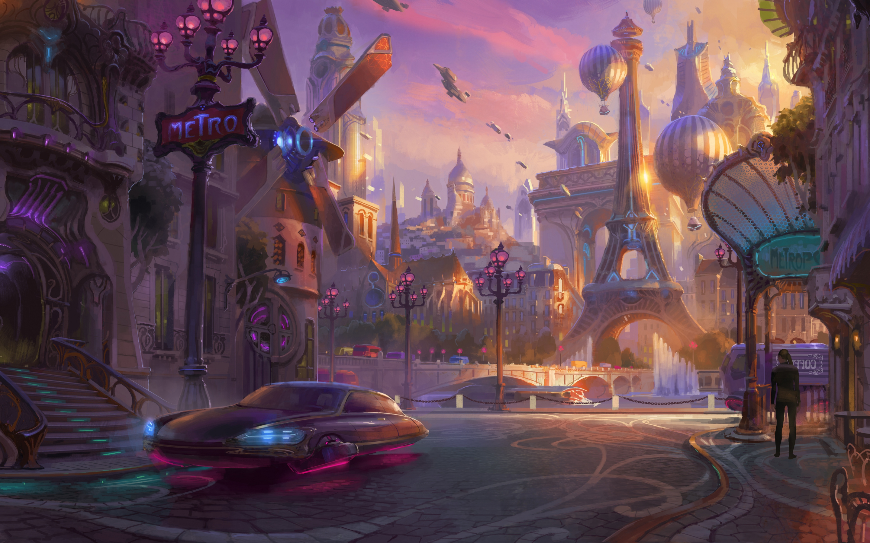 Fantasy, city, overwatch, game, 2880x1800 wallpaper
