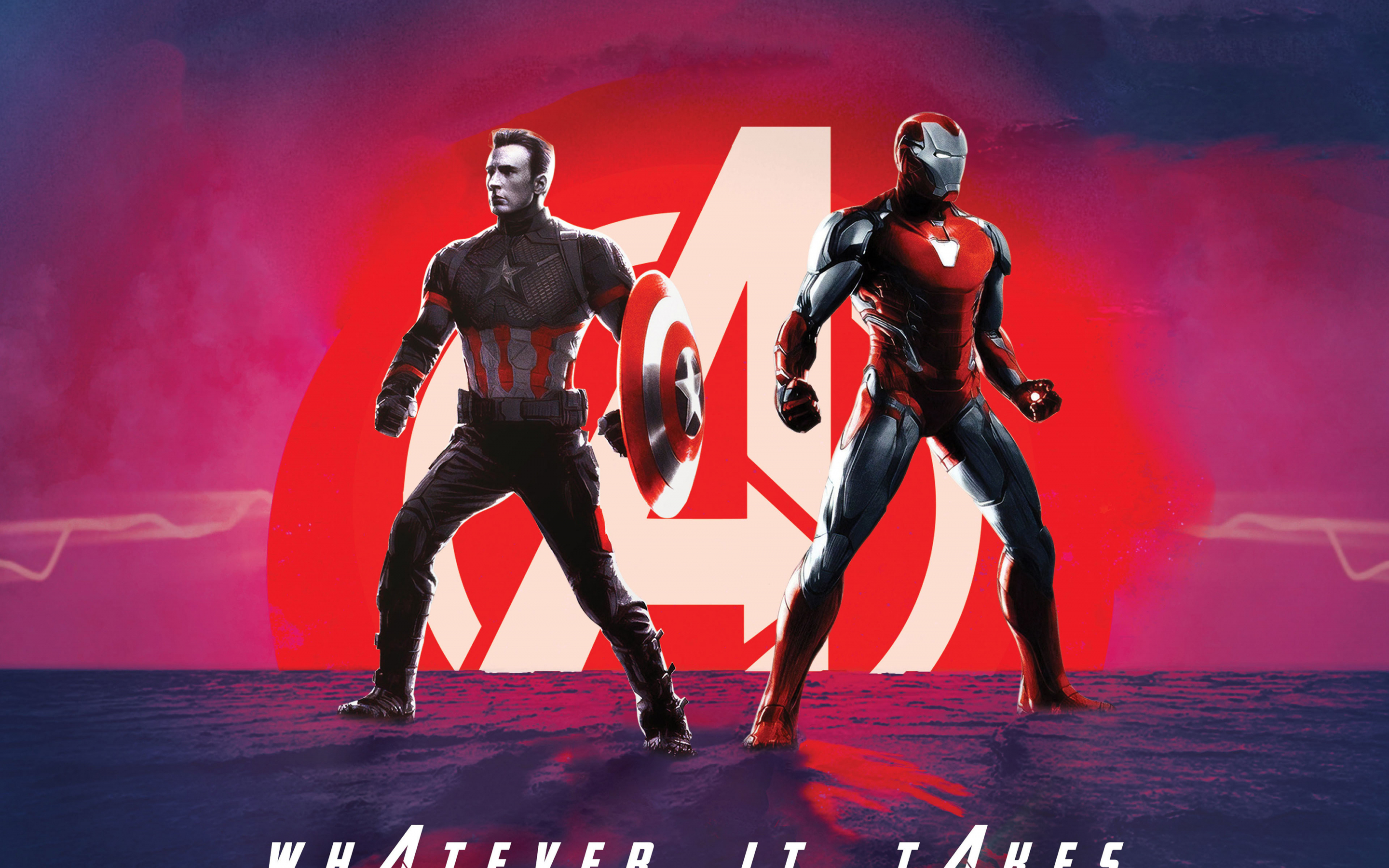 Captain America, Iron Man, Avengers: Endgame, movie, art, 2880x1800 wallpaper