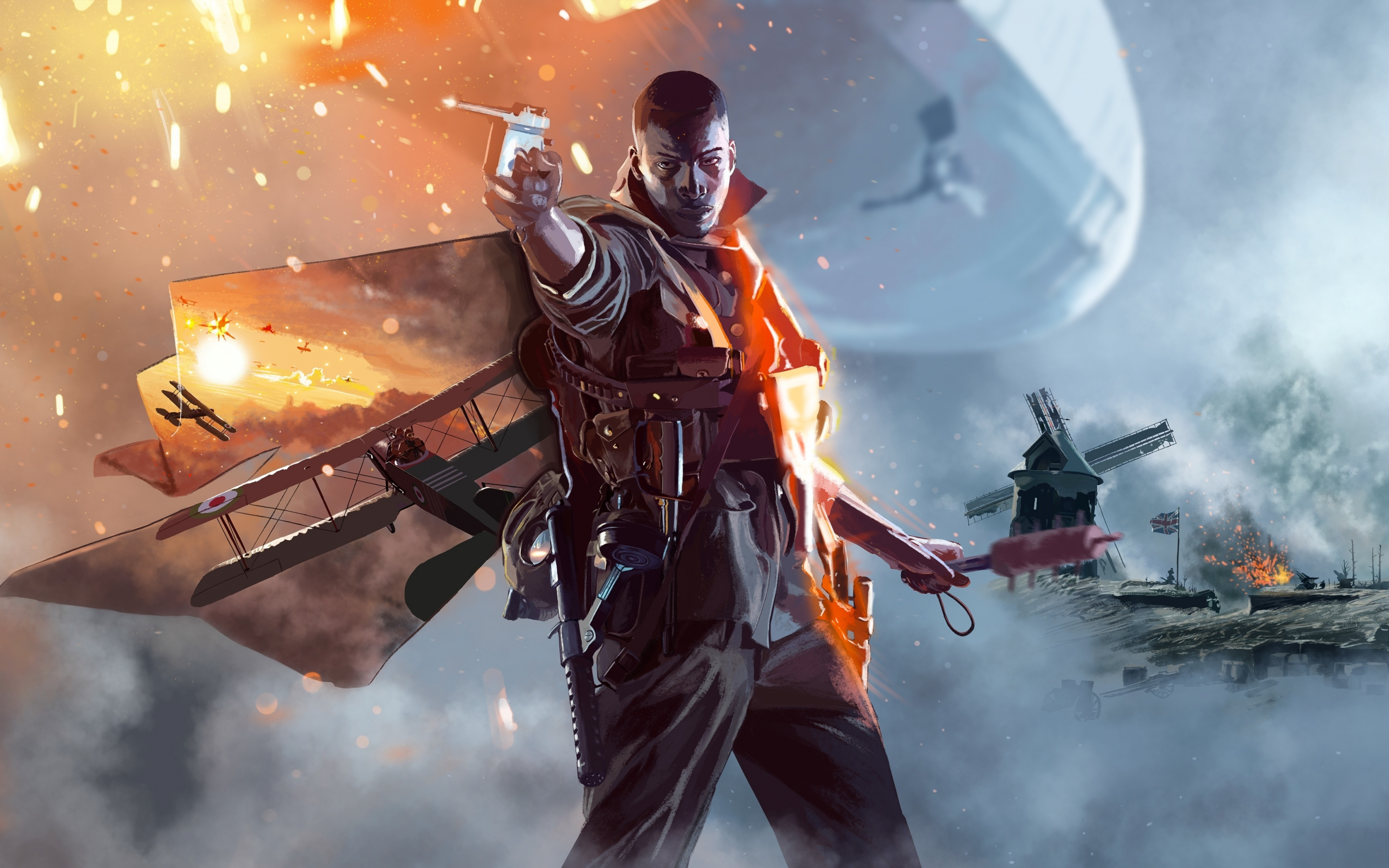Battlefield 1, soldier, video game, illustration, 2880x1800 wallpaper
