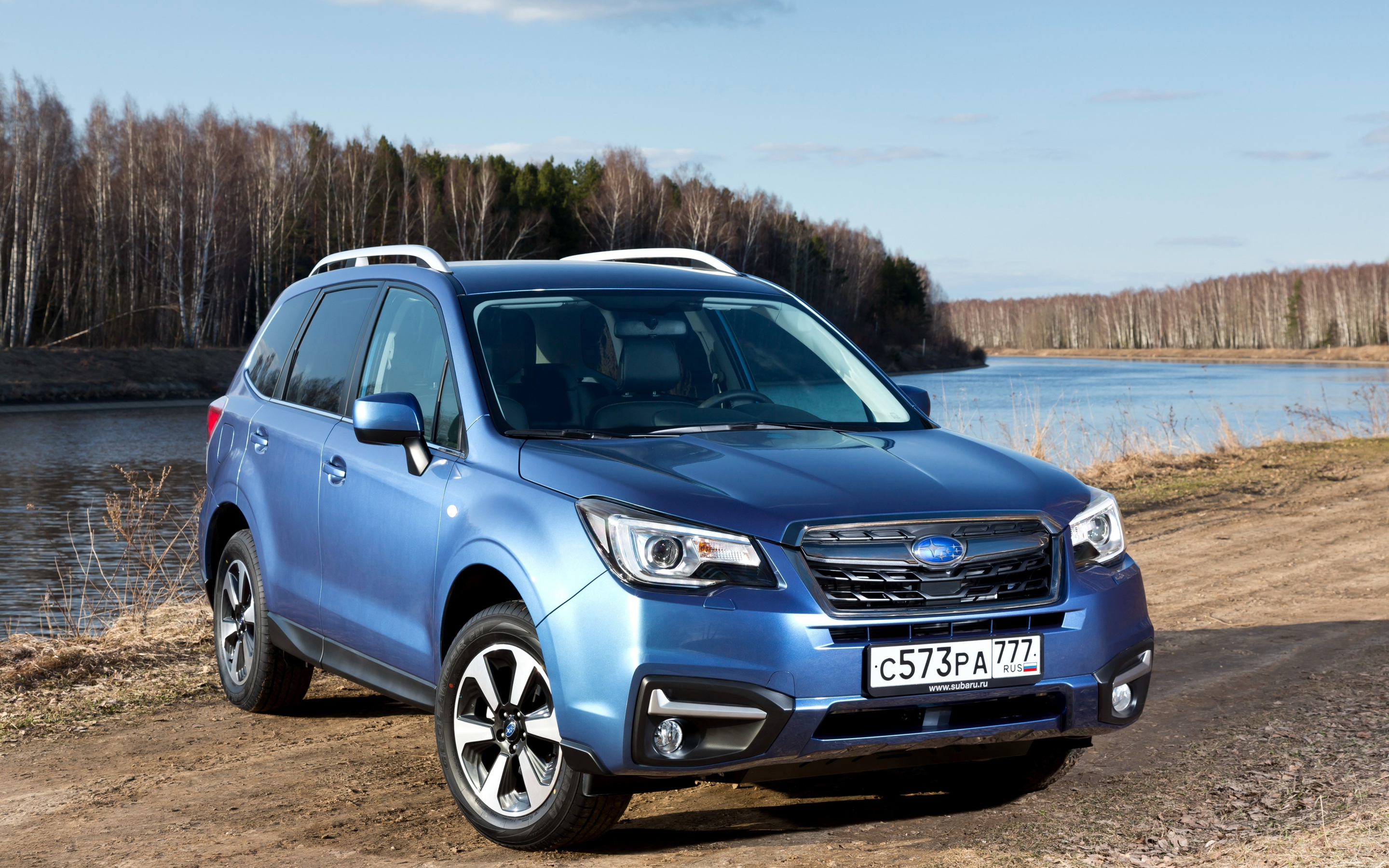 Front, blue compact SUV, Subaru Forester, 2880x1800 wallpaper