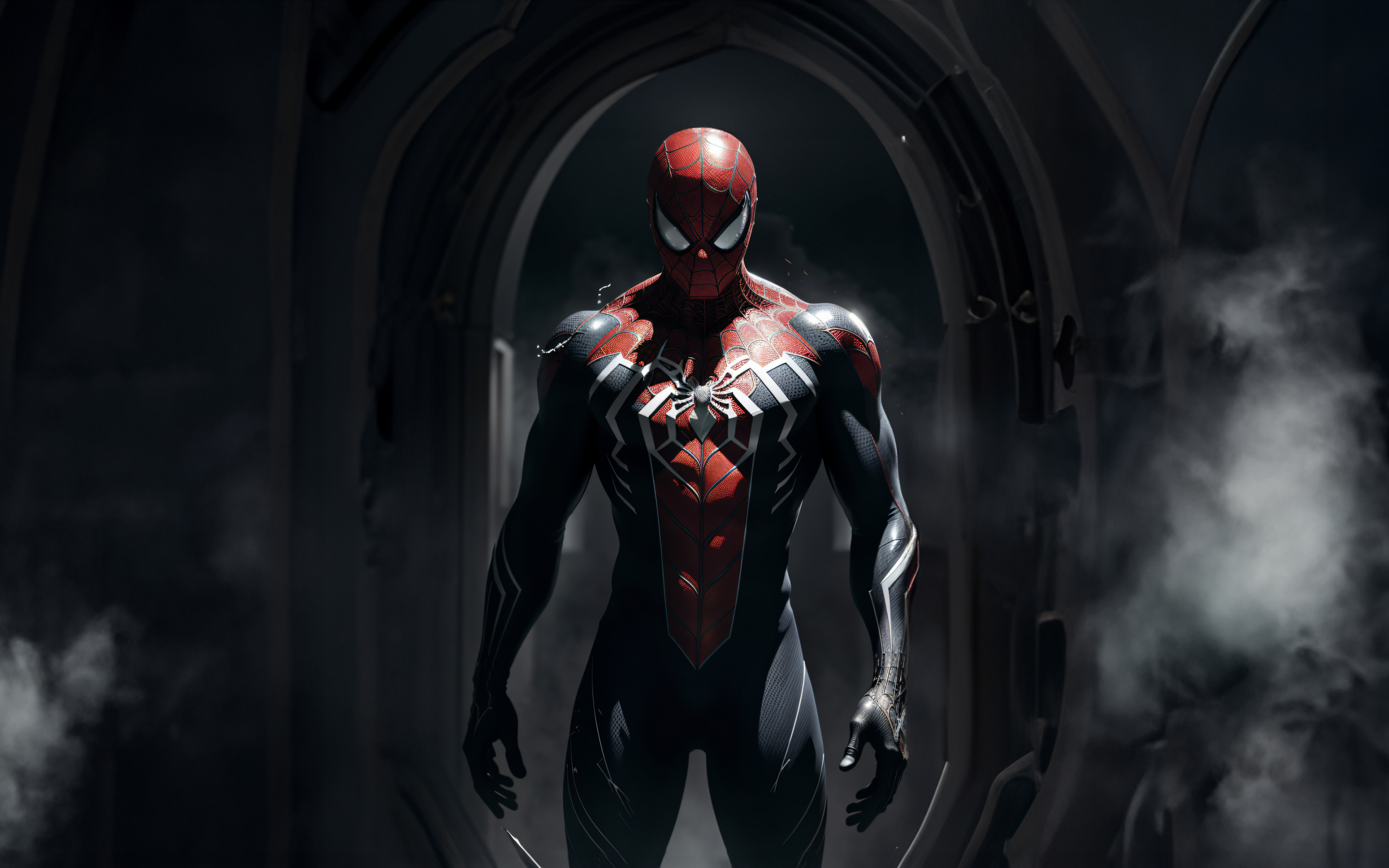 Confident, already ready for defence, Spider-man art, 2880x1800 wallpaper