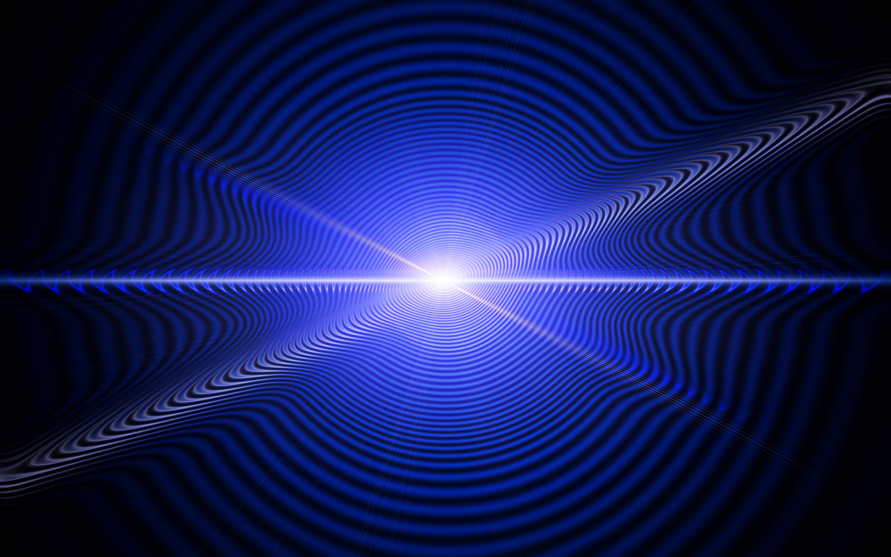 Lines, blue wavy, rays, ripple, abstract, 2880x1800 wallpaper