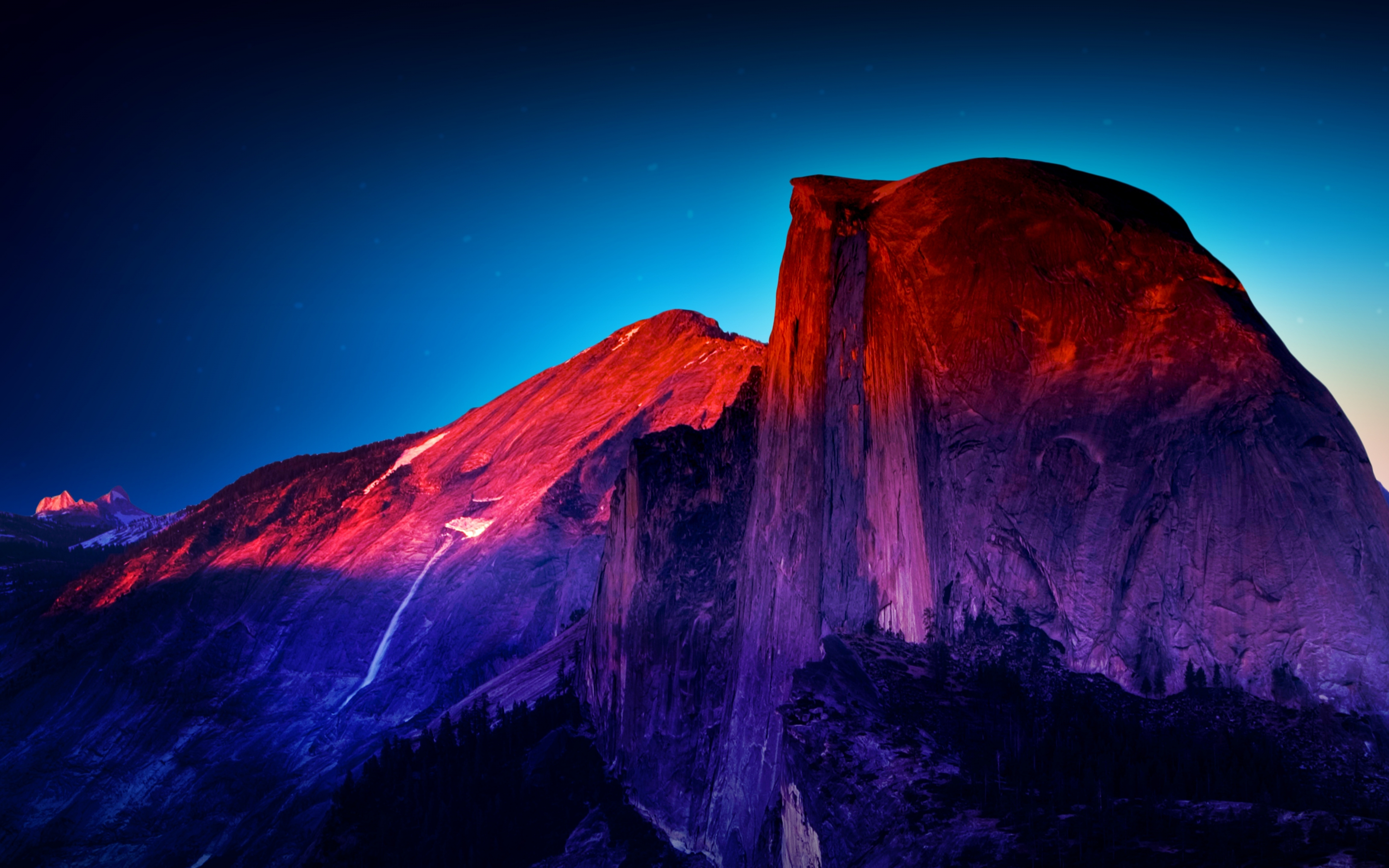 Half dome, Yosemite Valley national park, sunset, nature, 2880x1800 wallpaper