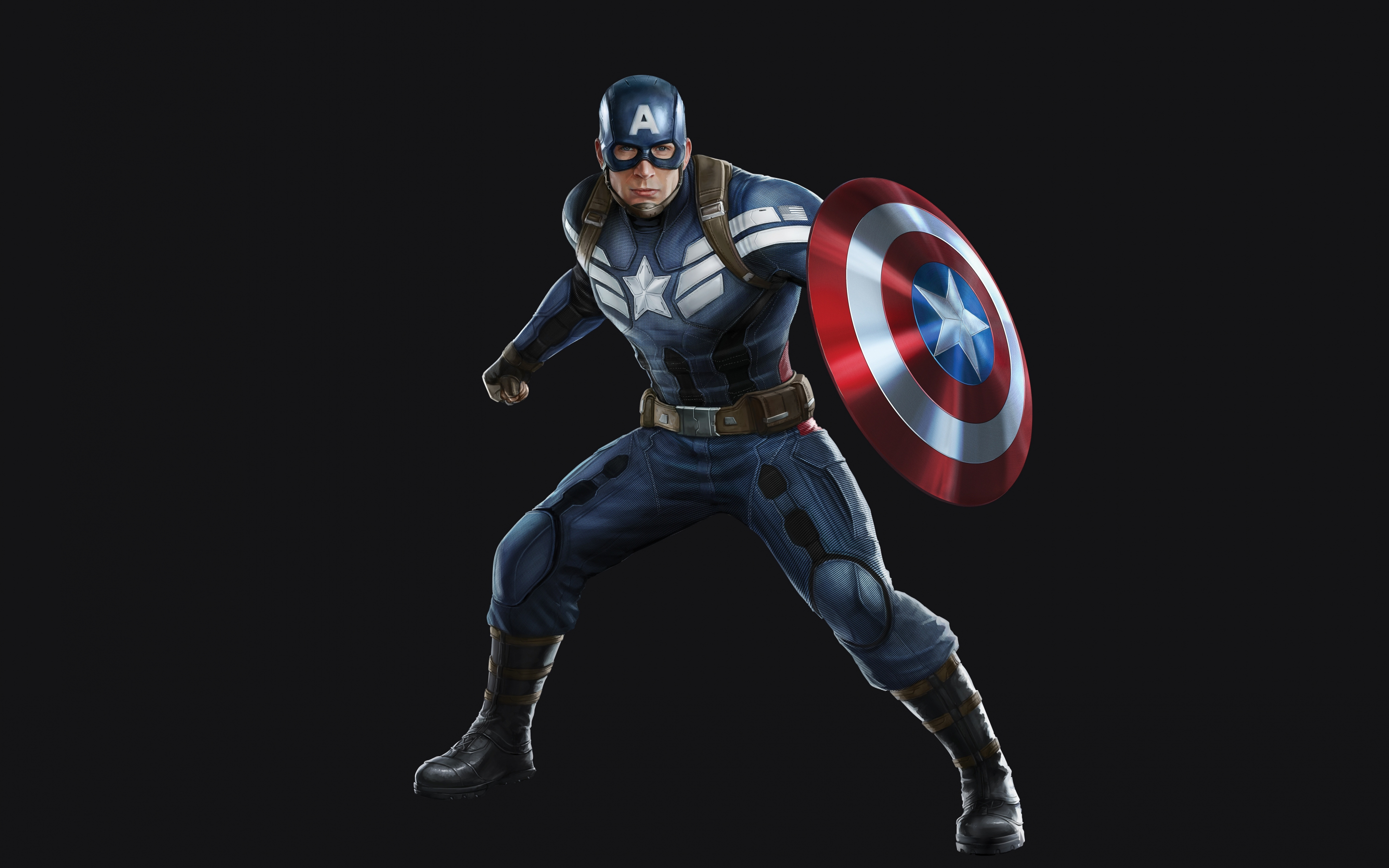 Captain America, superhero, marvel comics, minimal, 2880x1800 wallpaper