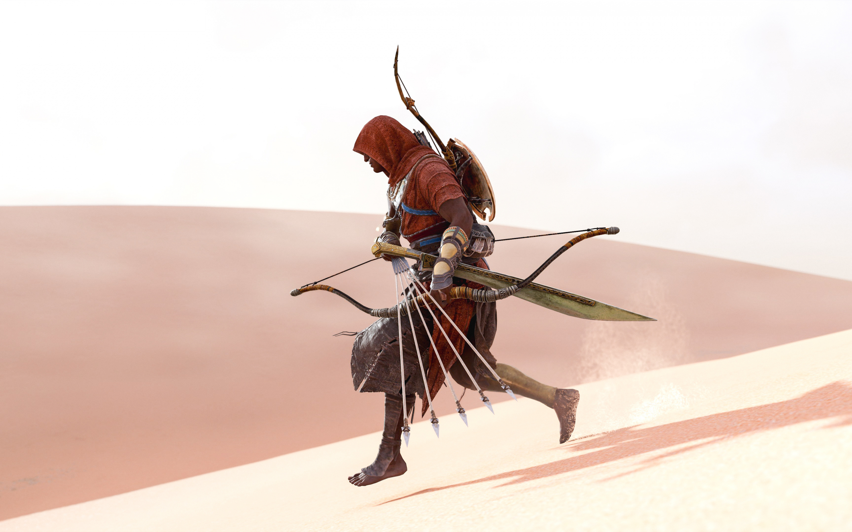Video game, Assassin's Creed Origins, archer, desert, 2880x1800 wallpaper