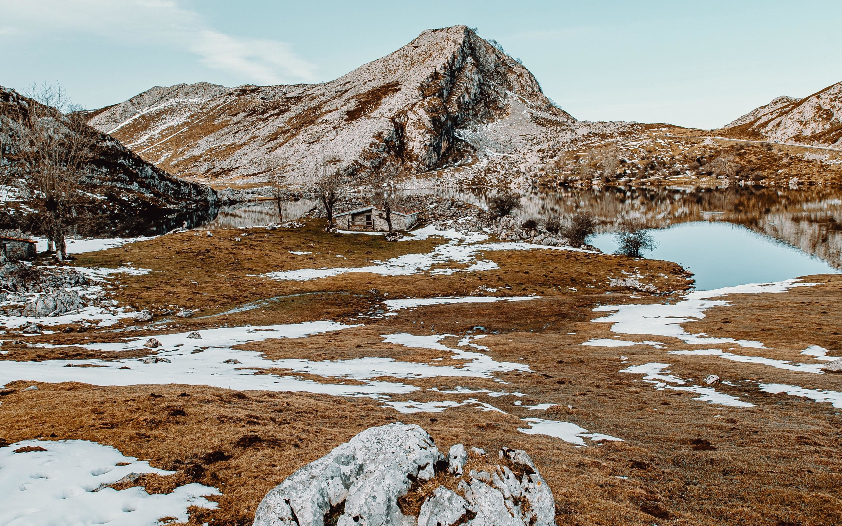 Winter, rocky hills, landscape, nature, 2880x1800 wallpaper