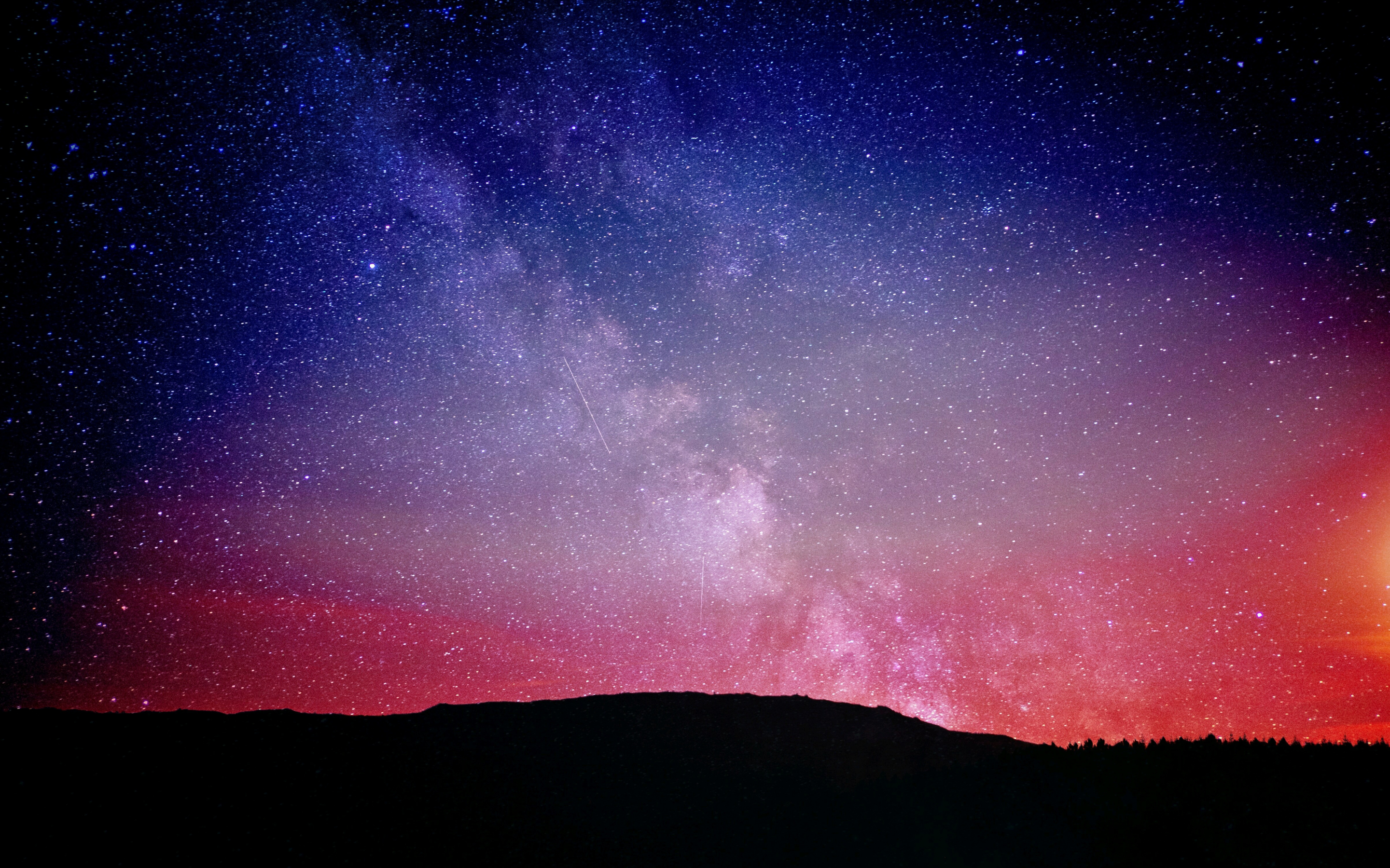 Night, milky way, sky, constellations, colorful, 2880x1800 wallpaper