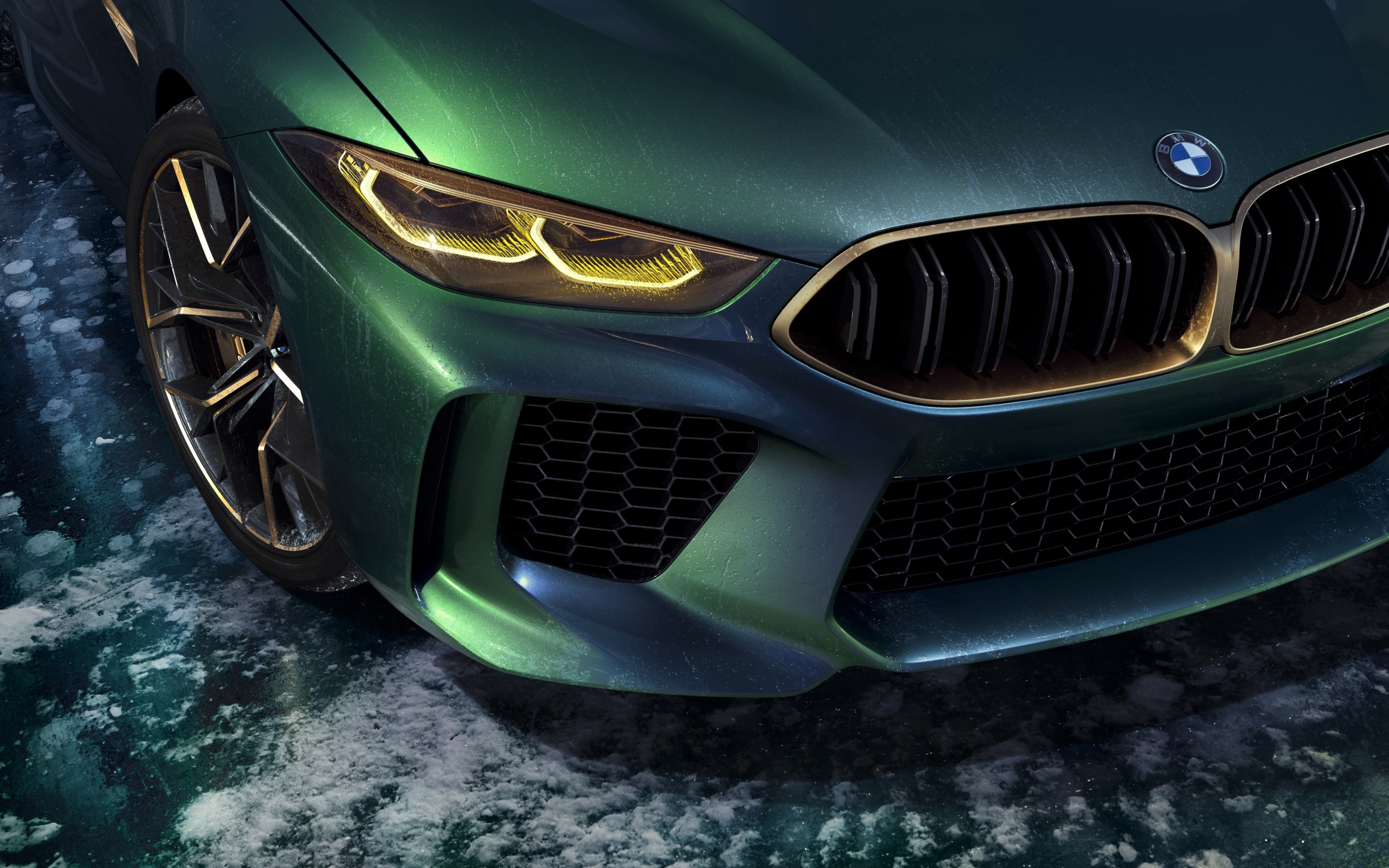 BMW Concept M8 Gran Coupé, headlights, 2880x1800 wallpaper