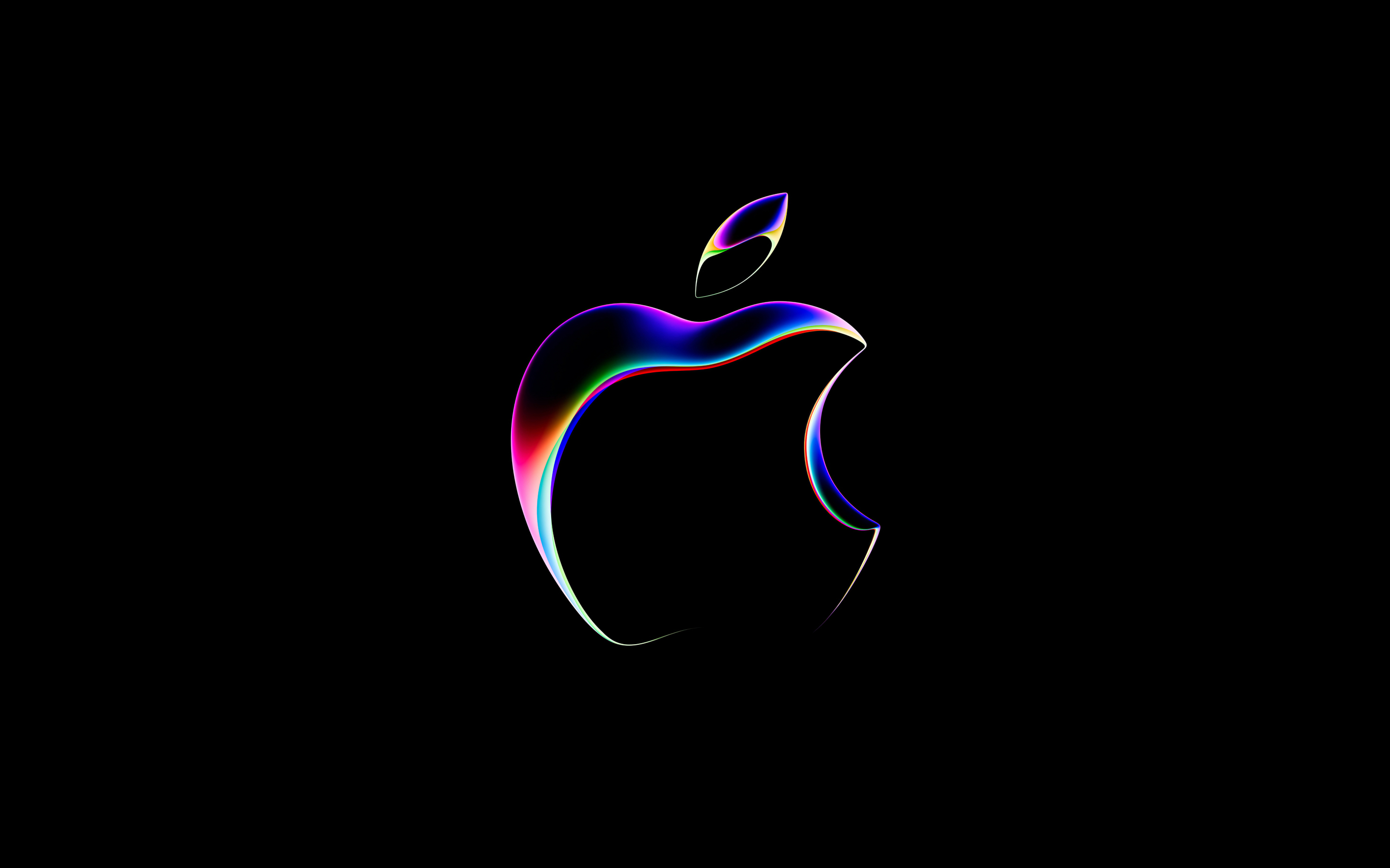 Gradient dark logo, Apple wwdc, 2023, 2880x1800 wallpaper