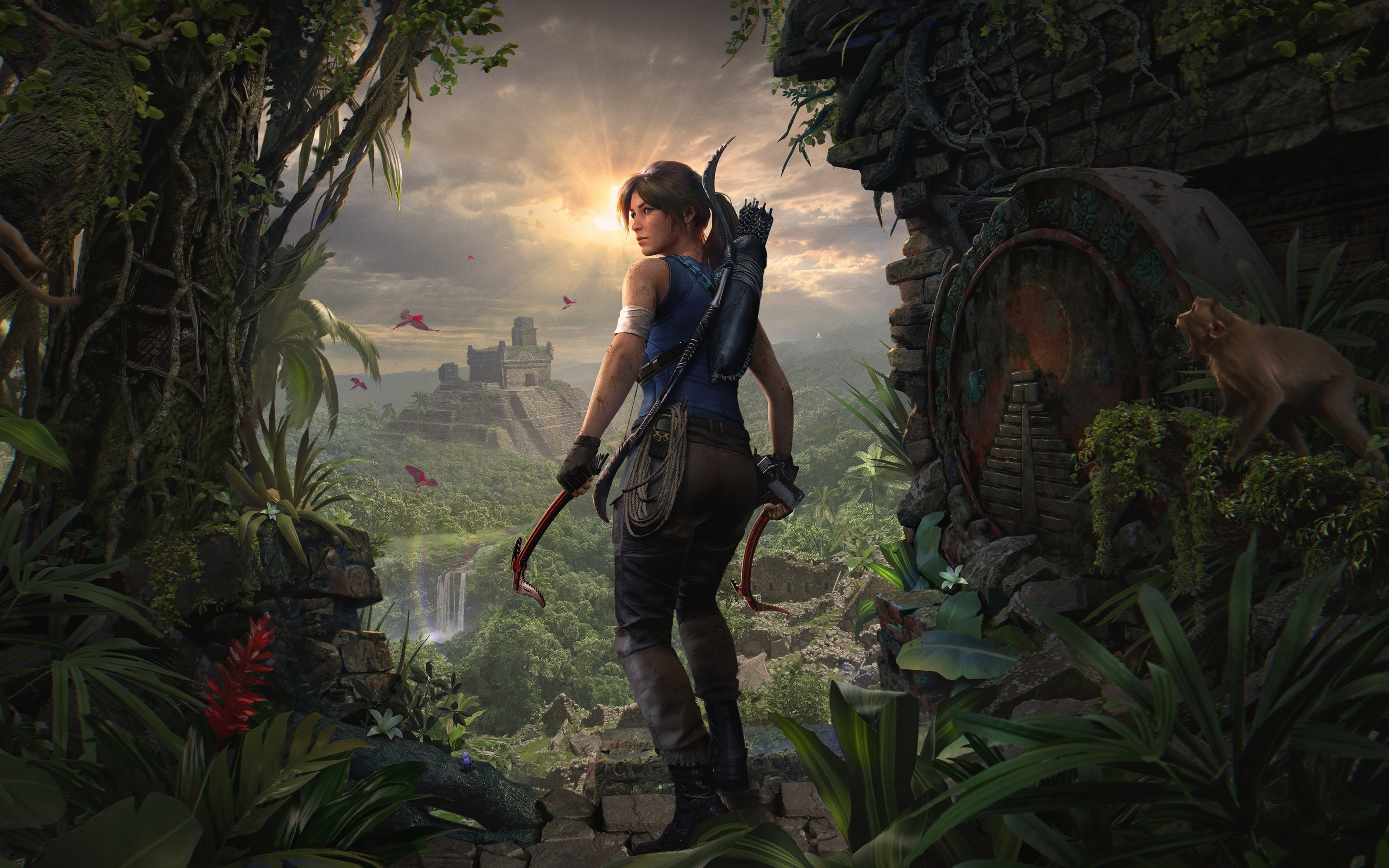 Explorer, video game, Lara Croft, Shadow of the Tomb Raider, 2880x1800 wallpaper