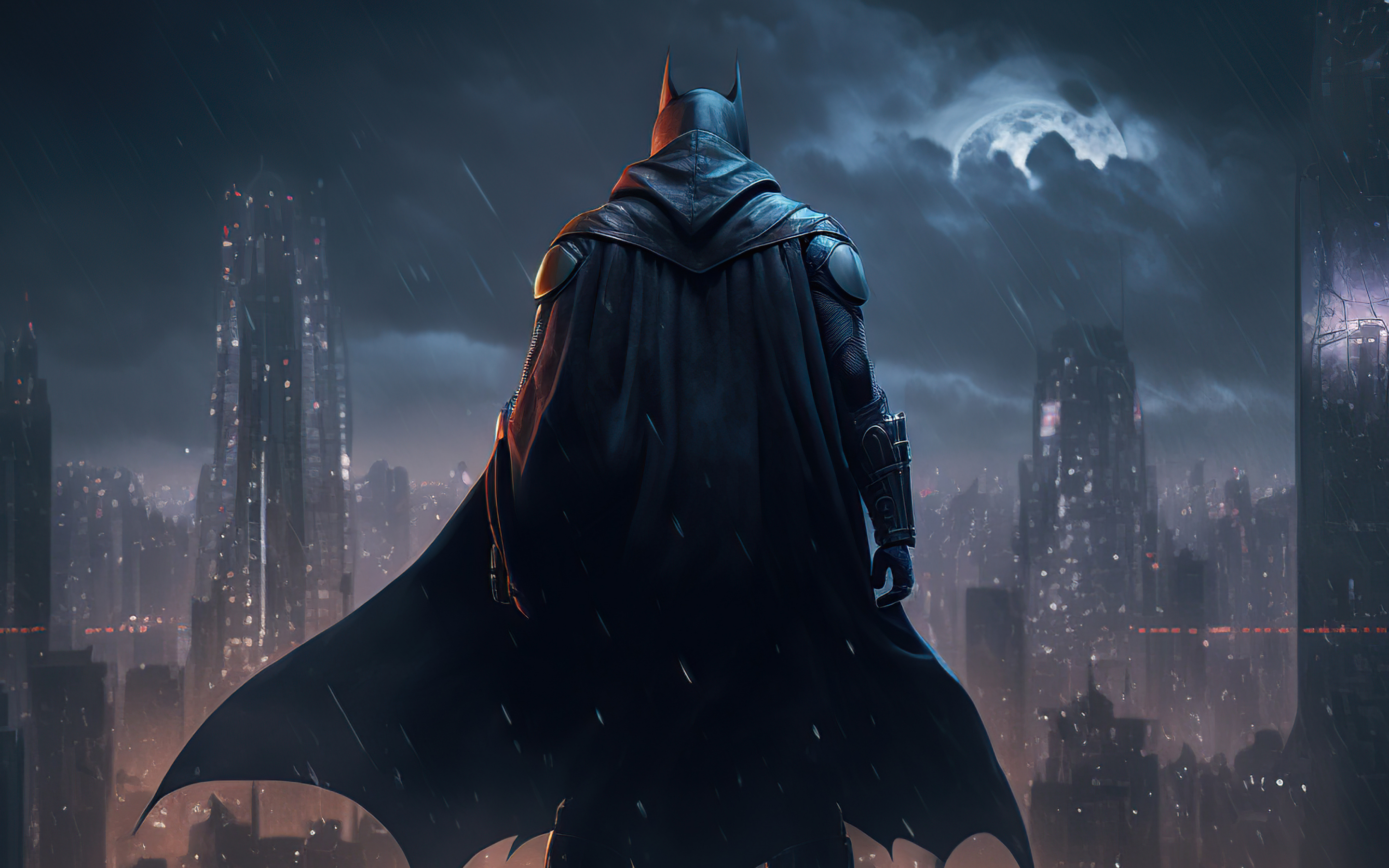Batman, dark and bold knight, art, 2880x1800 wallpaper