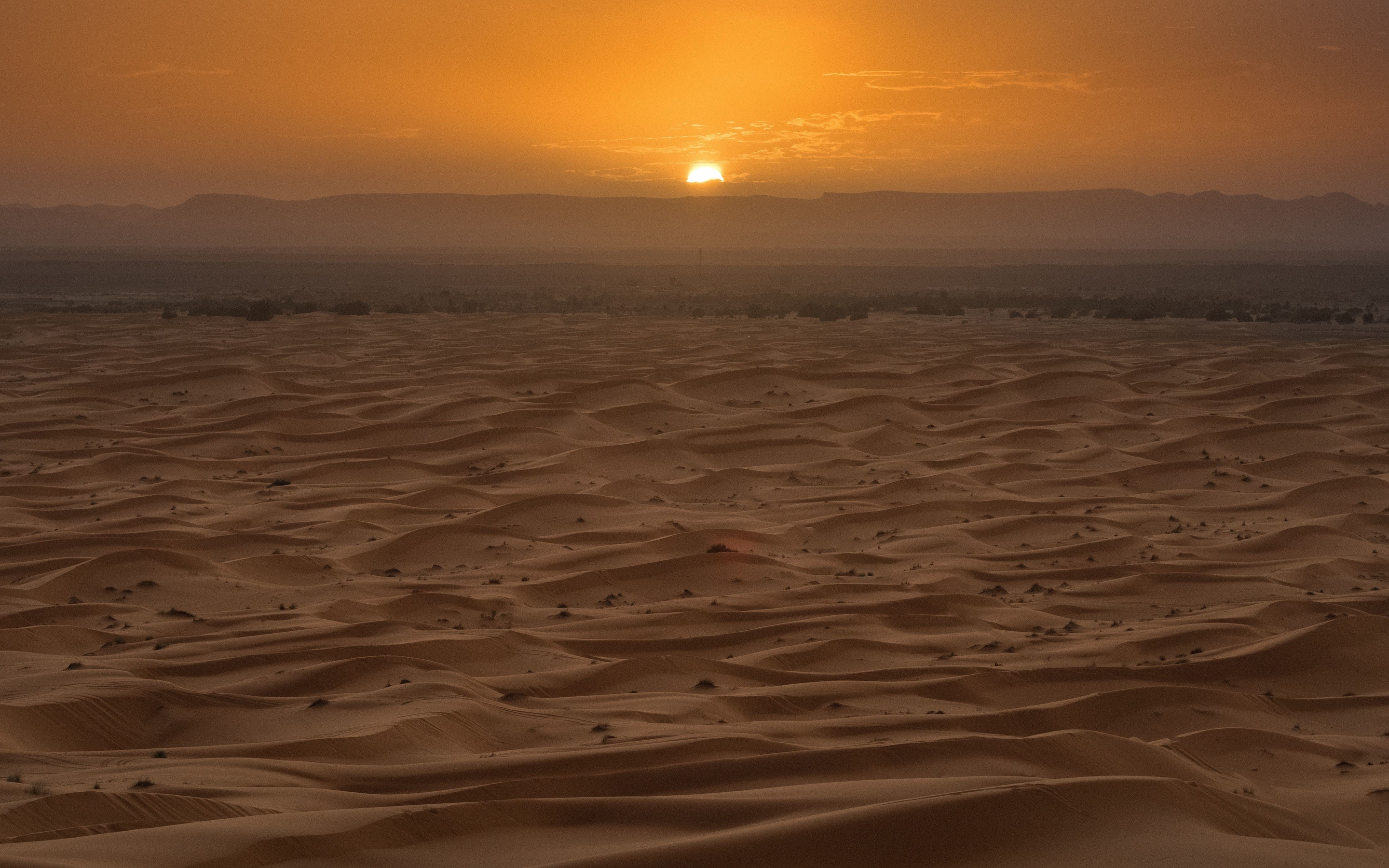 Morocco, desert, landscape, sunset, dunes, 2880x1800 wallpaper