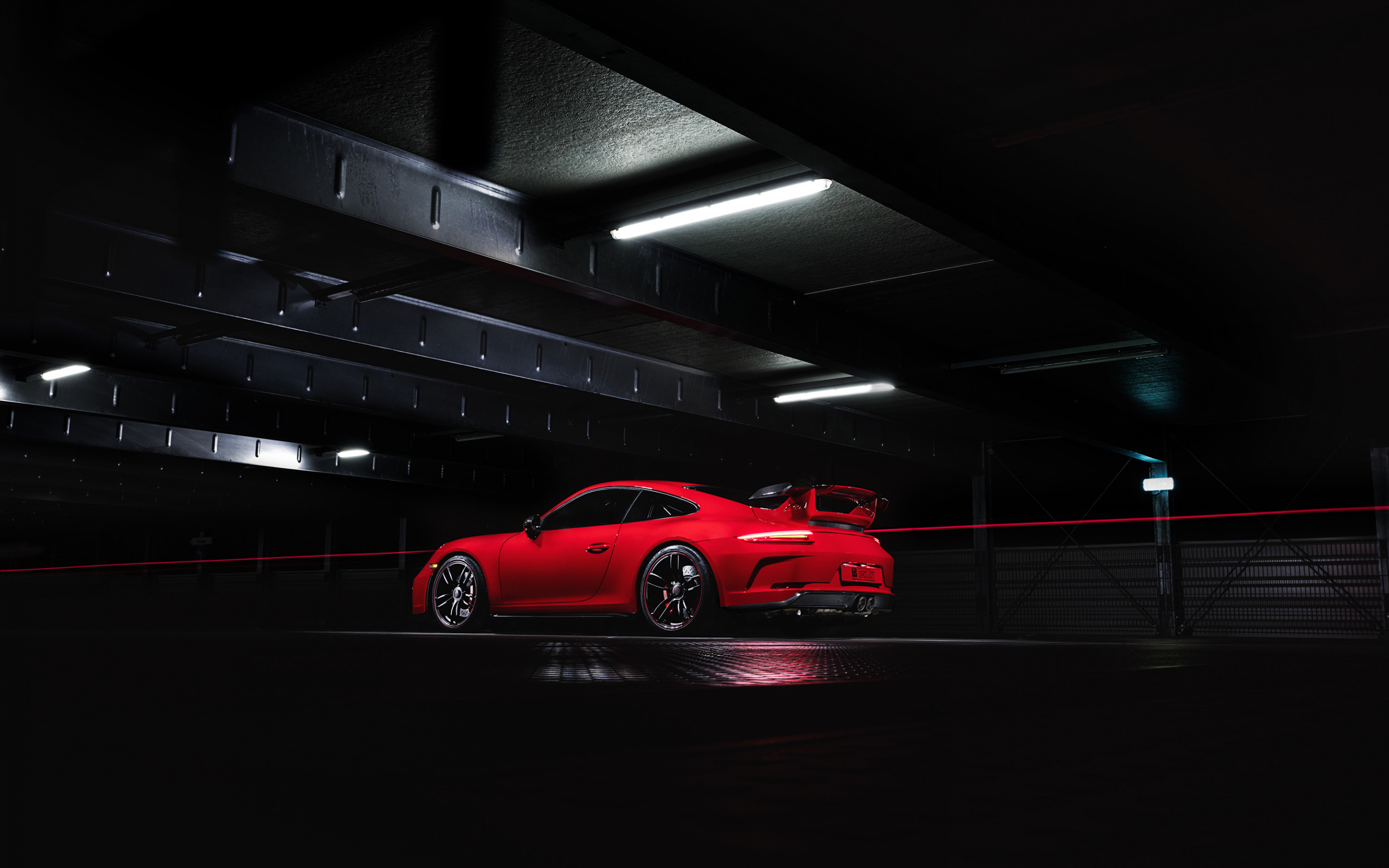Techart Porsche 911 GT3, 2018, red car, 2880x1800 wallpaper