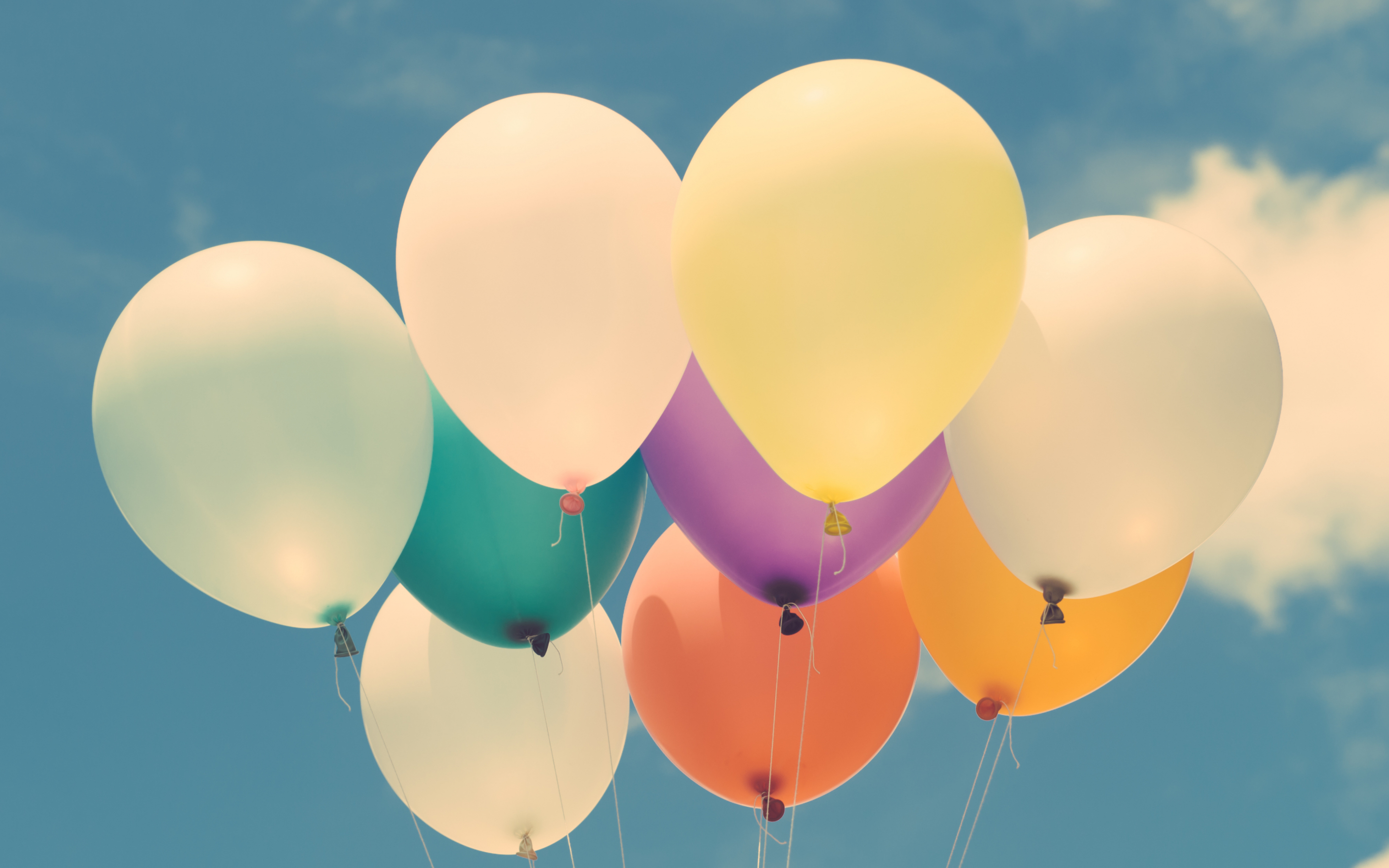 Balloons, colorful, sky, 2880x1800 wallpaper