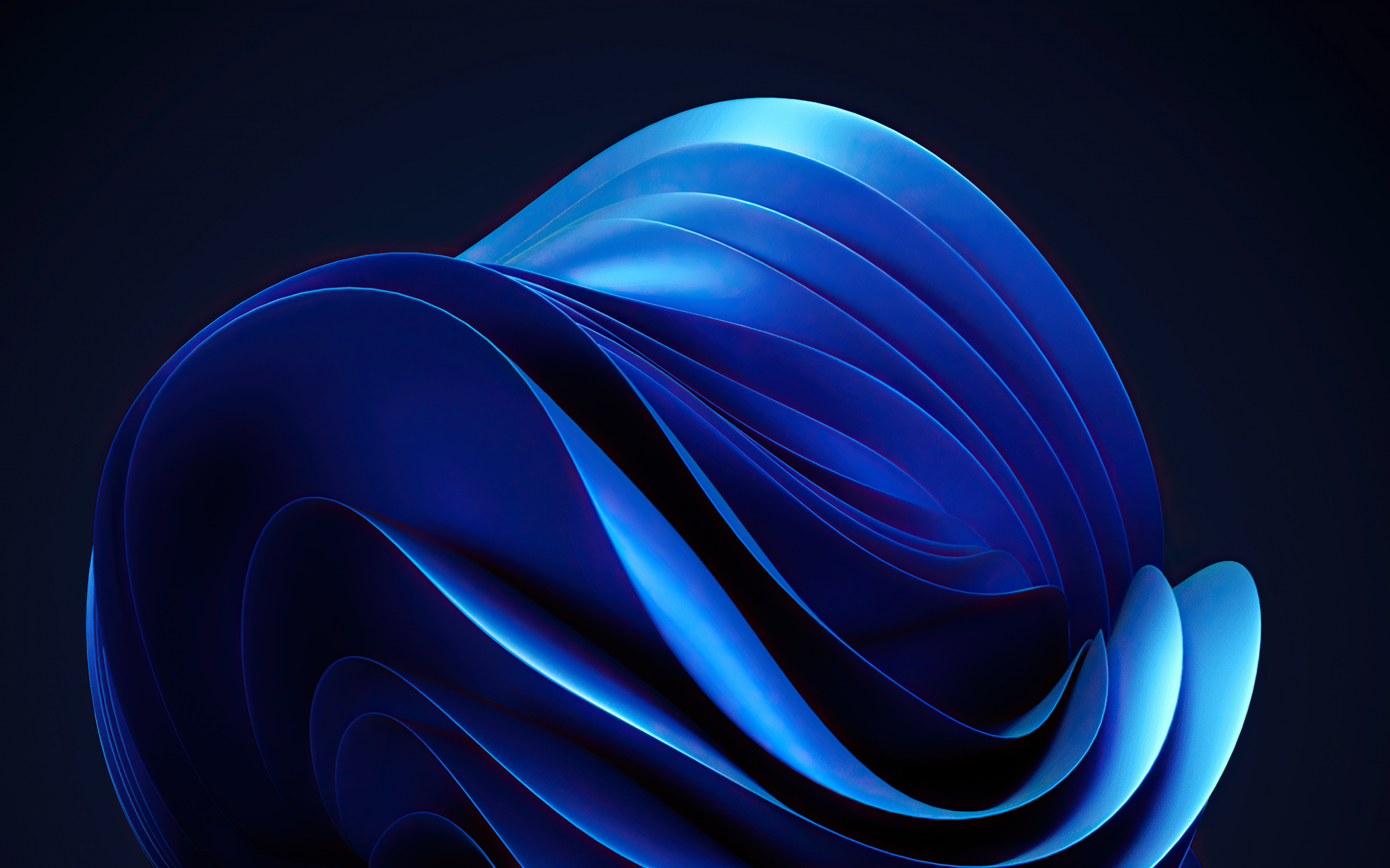 Windows 11 stock, blue object design, abstract, 2880x1800 wallpaper