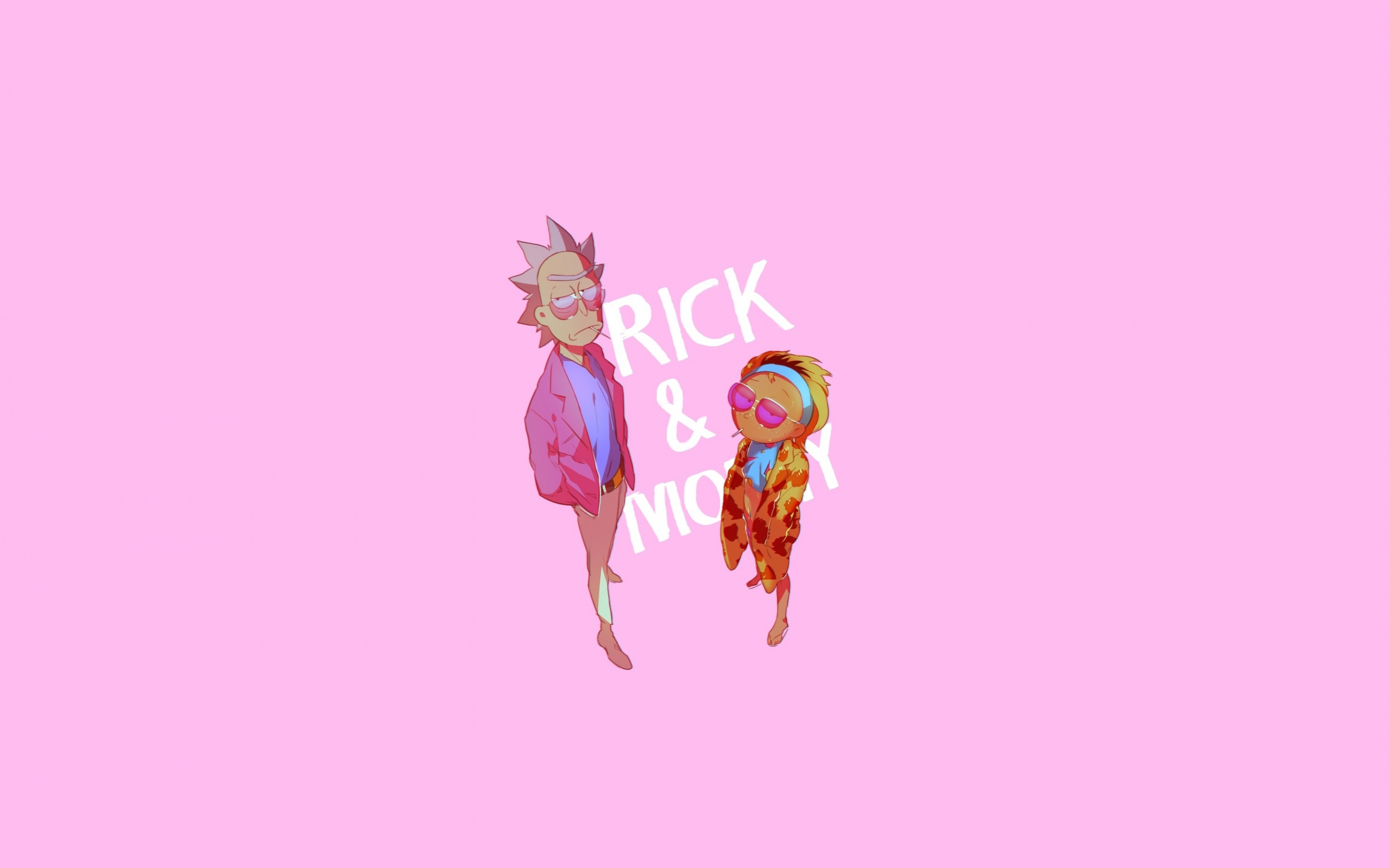 Rick and Morty minimal silhouette synthwave wallpaper 