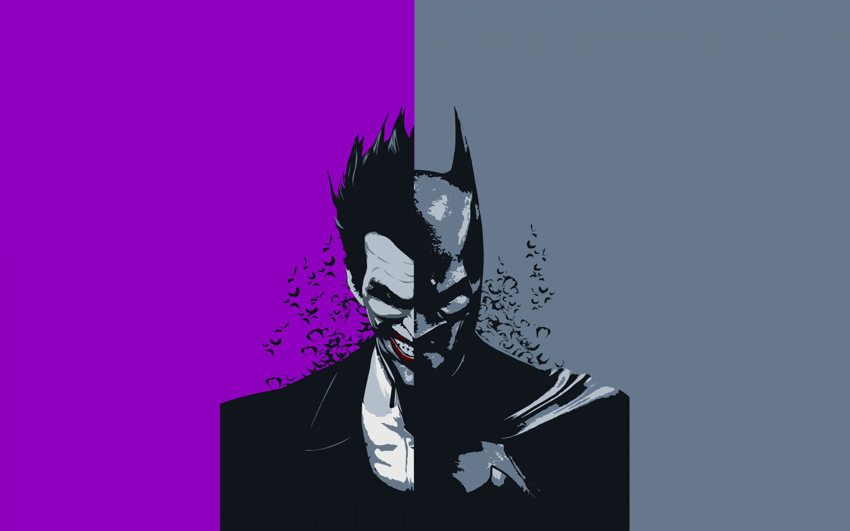 Face-off, Batman and Joker, artwork, 2880x1800 wallpaper