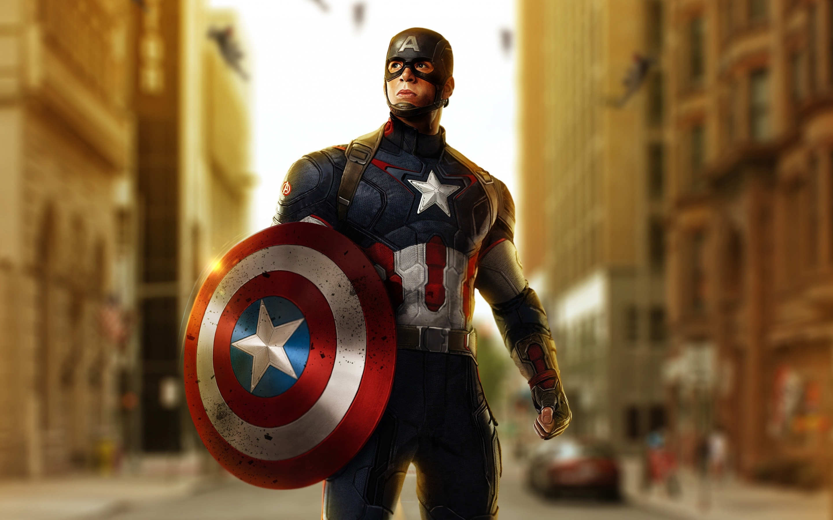 Soldier, Captain America, marvel, Chris Evans, art, 2880x1800 wallpaper