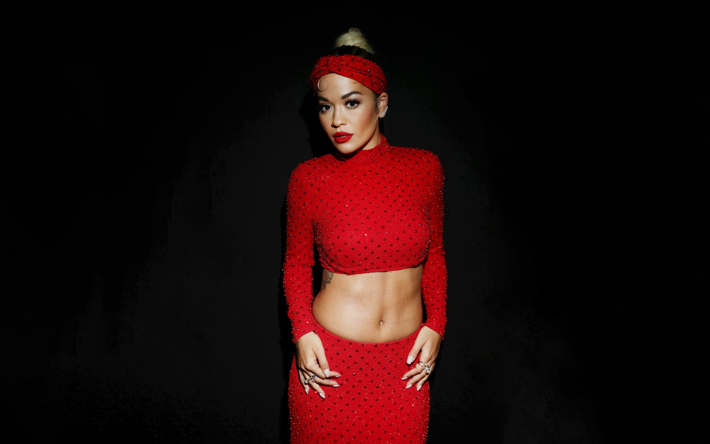 Red dress, Rita Ora, 2019, 2880x1800 wallpaper